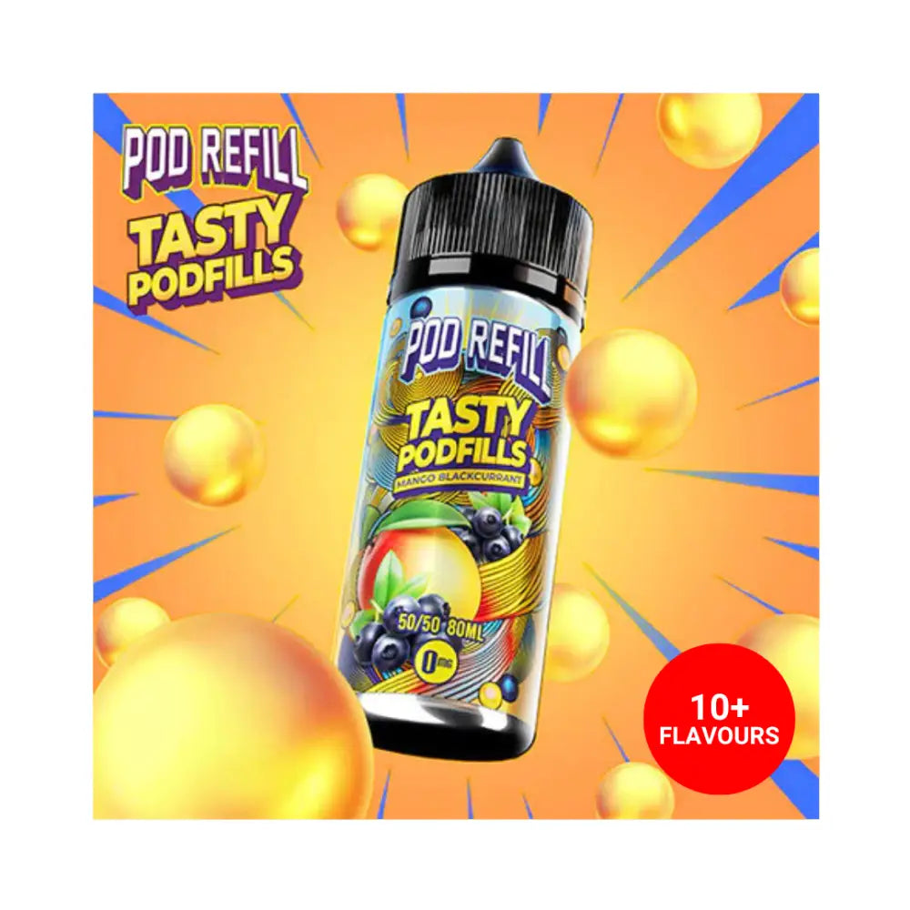 Tasty Podfills Mango Blackcurrant 80ml E-Liquid - Smokz Vape Store.