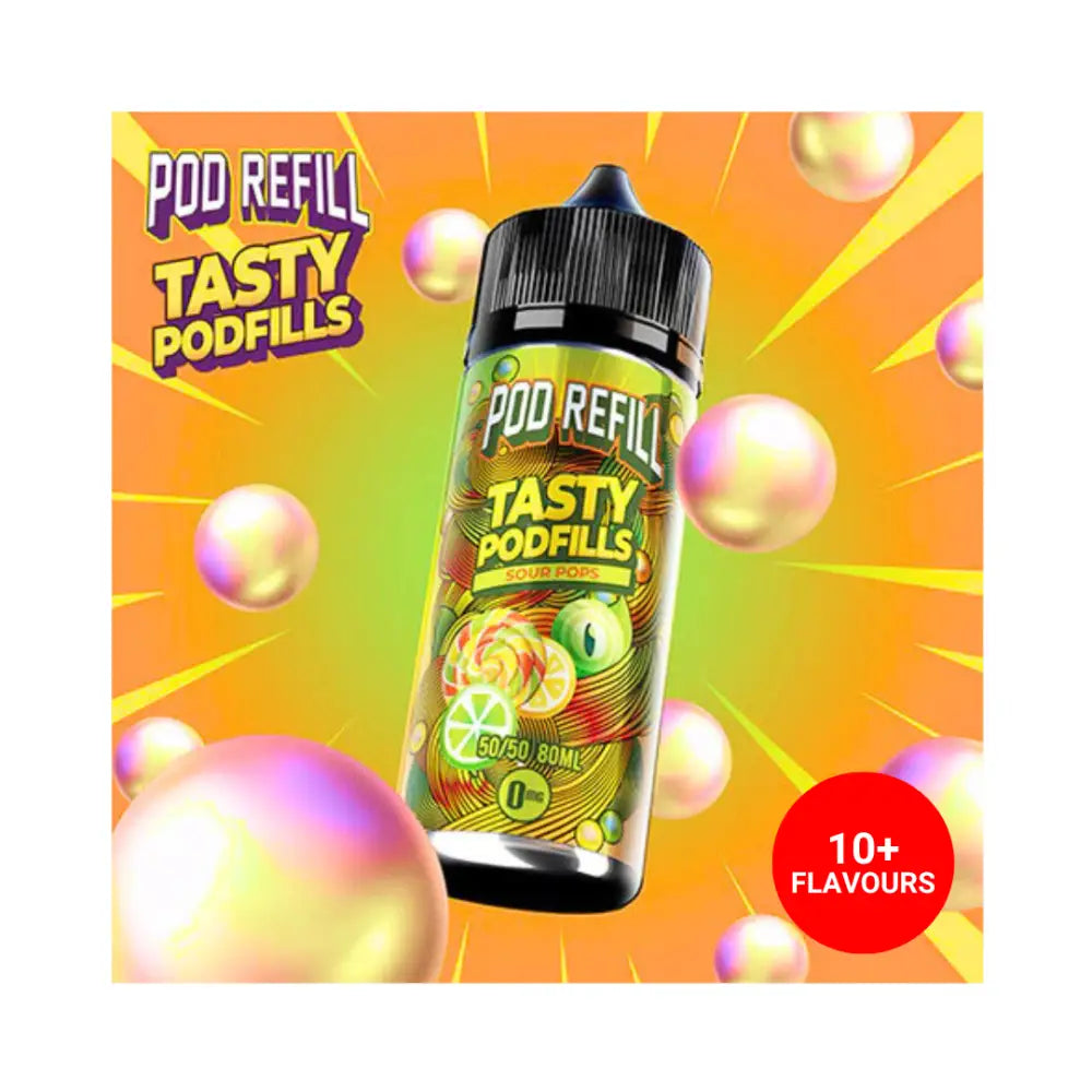 Tasty Podfills Sour Pops 80ml E-Liquid - Smokz Vape Store.