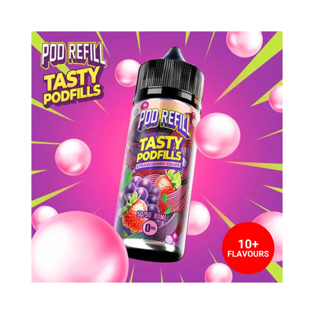 Tasty Podfills Strawberry Grape 80ml E-Liquid - Smokz Vape Store.