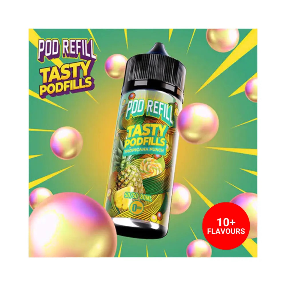 Tasty Podfills Tropicana Punch 80ml E-Liquid - Smokz Vape Store.