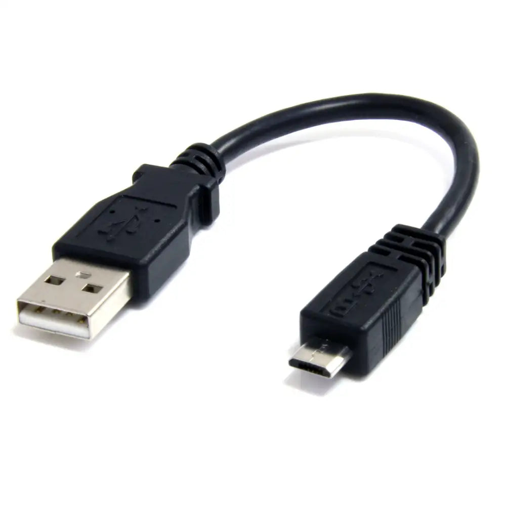 Black USB Type-A to Micro-B short adapter cable for vape kits at Smokz Vape Store