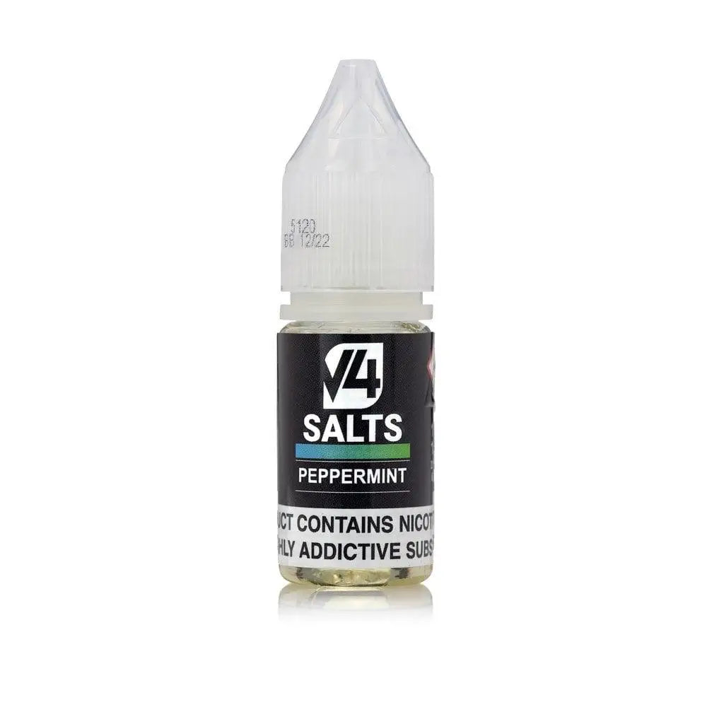 Small bottle of salts peppermint nic vape liquid with black label at Smokz Vape Store