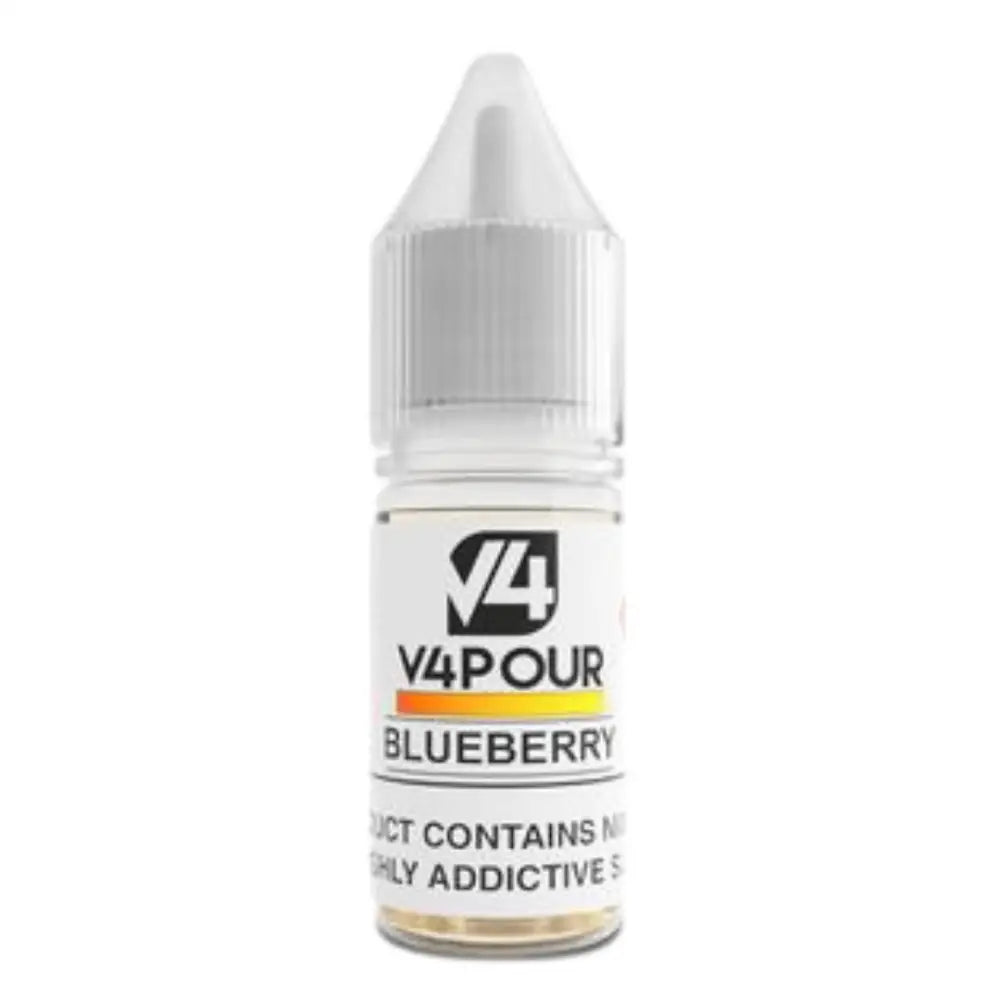 Blueberry flavored vape juice bottle from Smokz Vape Store, V4 Vapour blueberry 10ml e-liquid