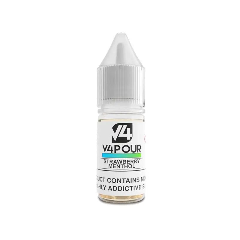 V4 Vapour Strawberry Menthol 10ml e-liquid bottle at Smokz Vape Store featuring Vapour Strawberry Menthol flavor