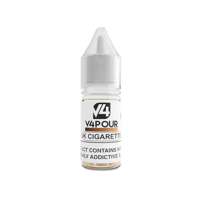 Small clear bottle of V4 Vapour UK 10ml e-liquid with nic salt from Smokz Vape Store