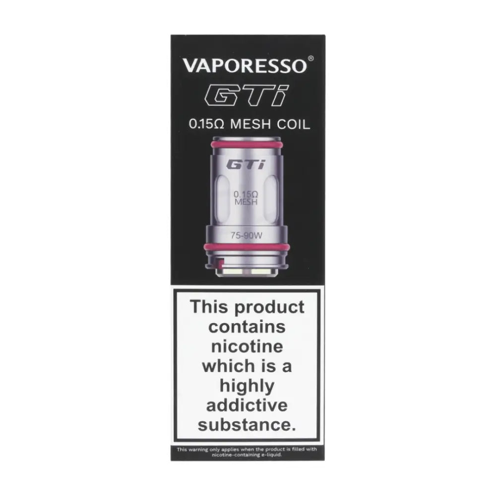 Vaporesso GTi coils for vaping at Smokz Vape Store, 0.15Ω mesh coil for nic salt, 75-90W