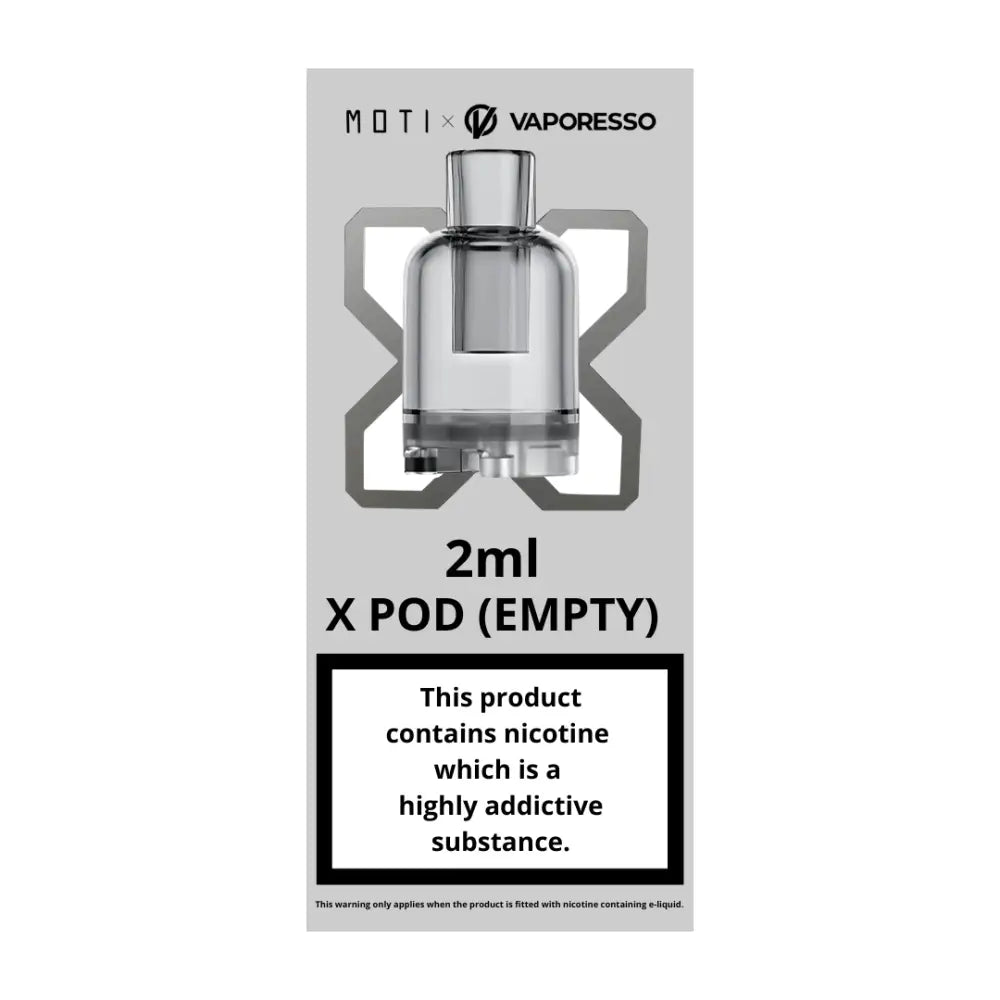 Clear 2ml empty vape pod for Vaporesso Moti X Mini at Smokz Vape Store