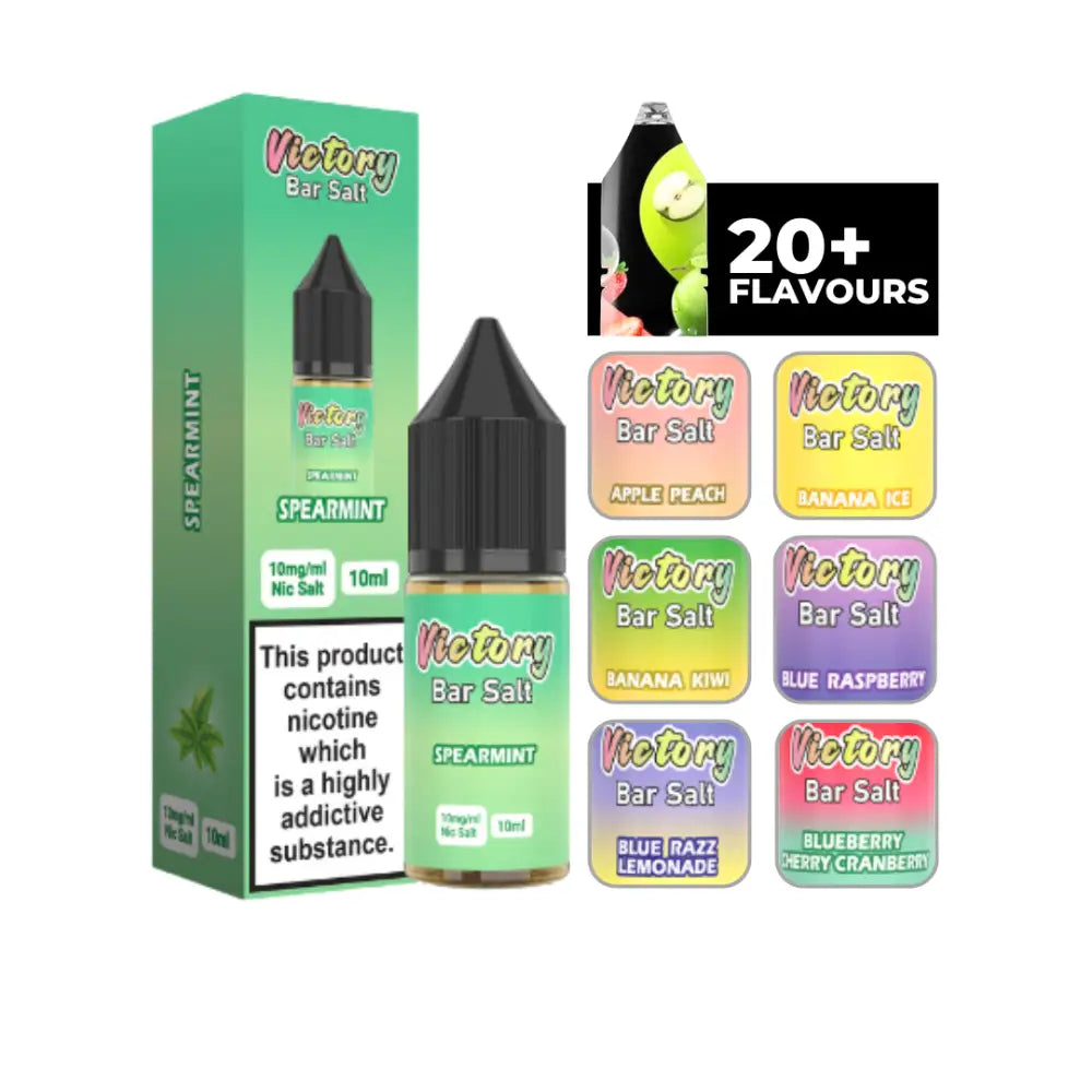 Victory Juice Bar salt 10ml e-liquid spearmint with Apple Peach and Blue Raspberry flavors
