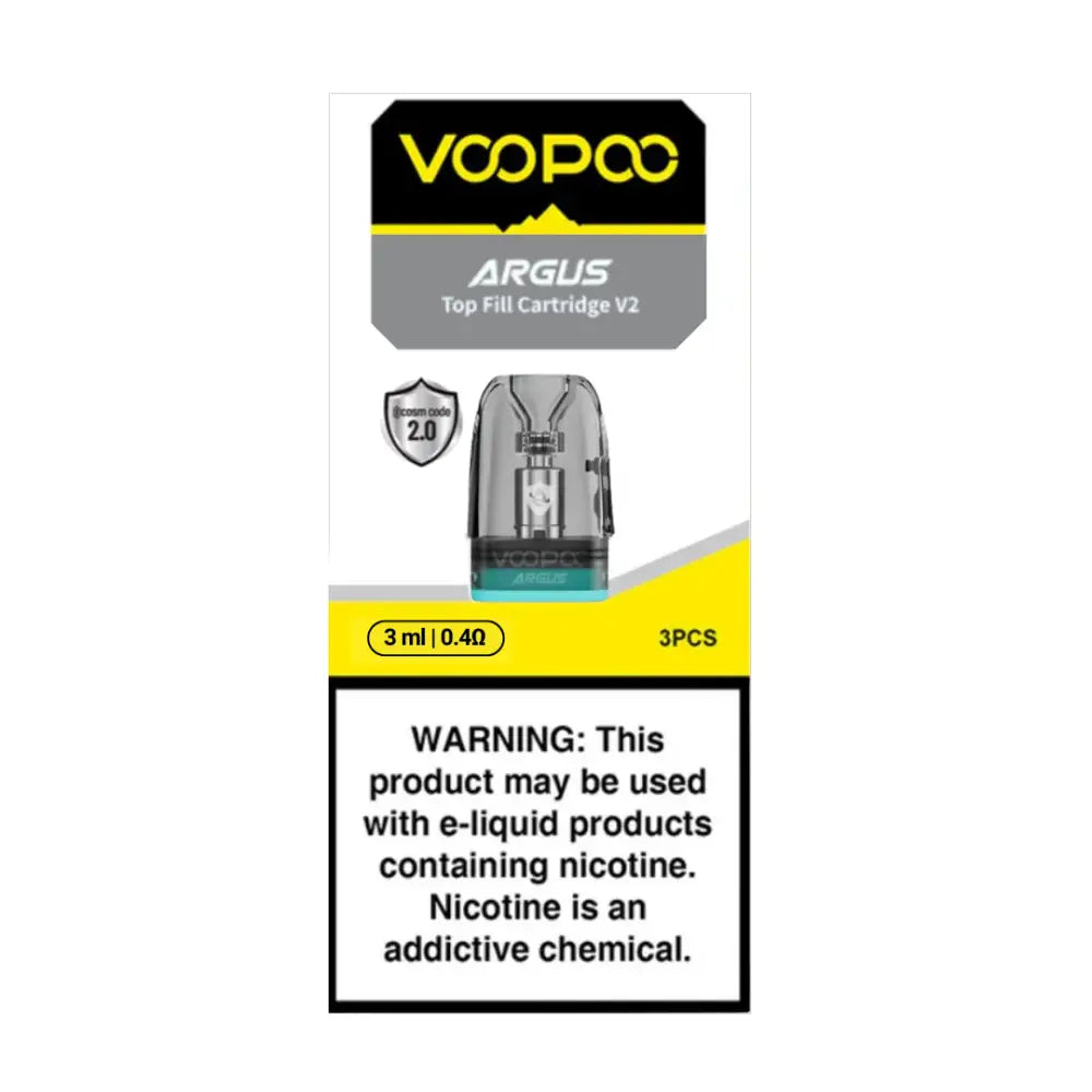 Voopoo Argus Top Fill Cartridge V2 Replacement Pods 0.4 Ohm.