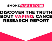 Promotional graphic for American Lung Association on vaping and cancer research at e-liquids shop