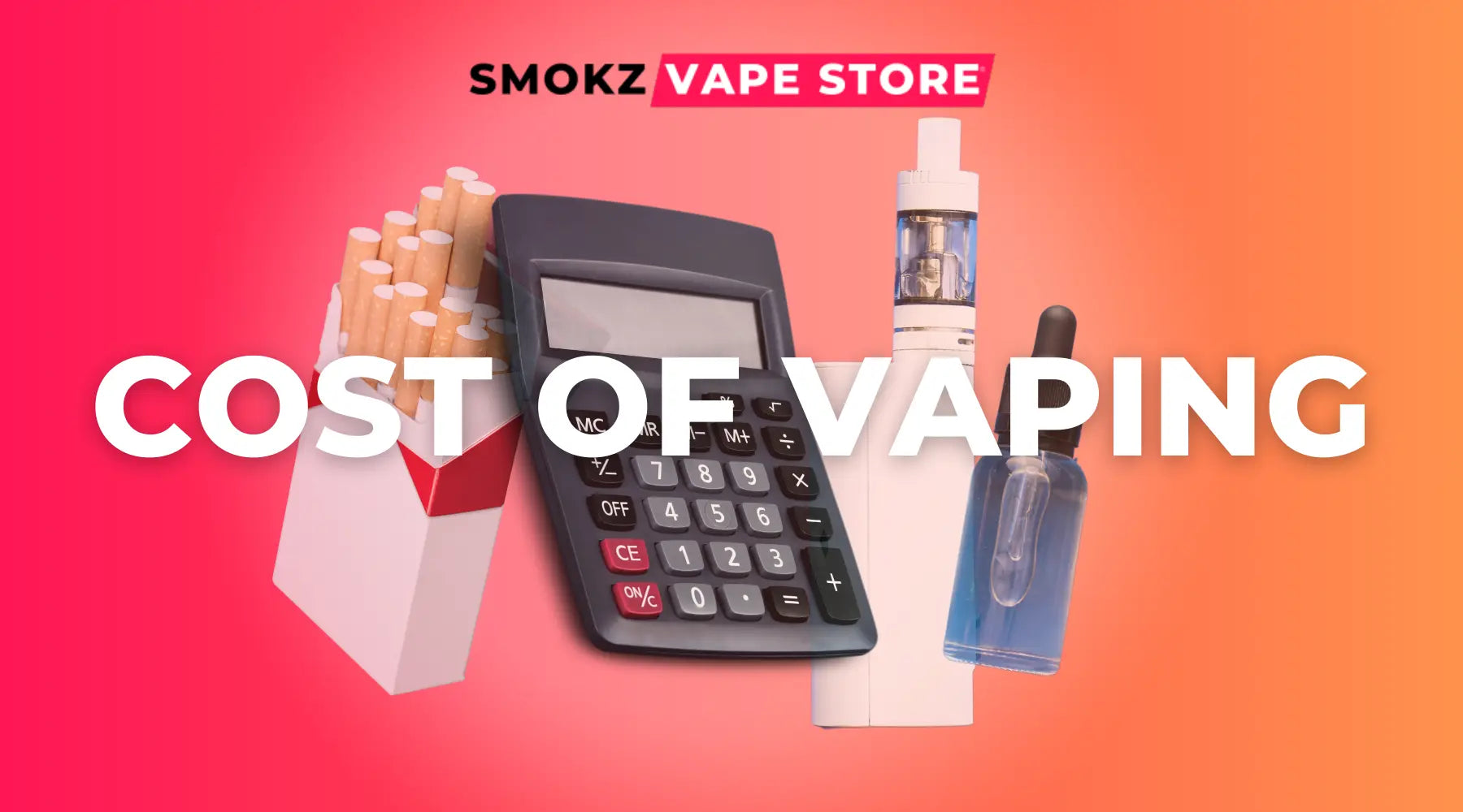 Breakdown of vaping costs at Smokz Vape Store.