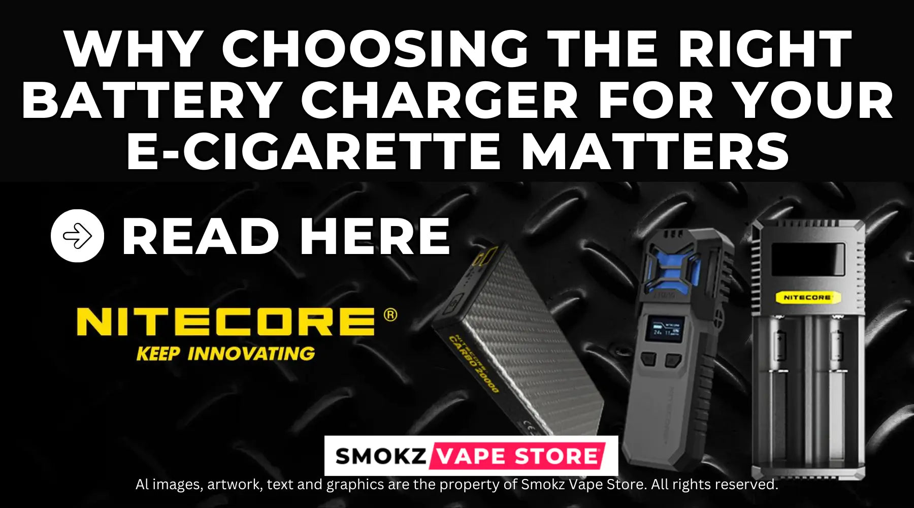 E-cigarette battery chargers for vaping devices and nic salt 50ml e-liquids