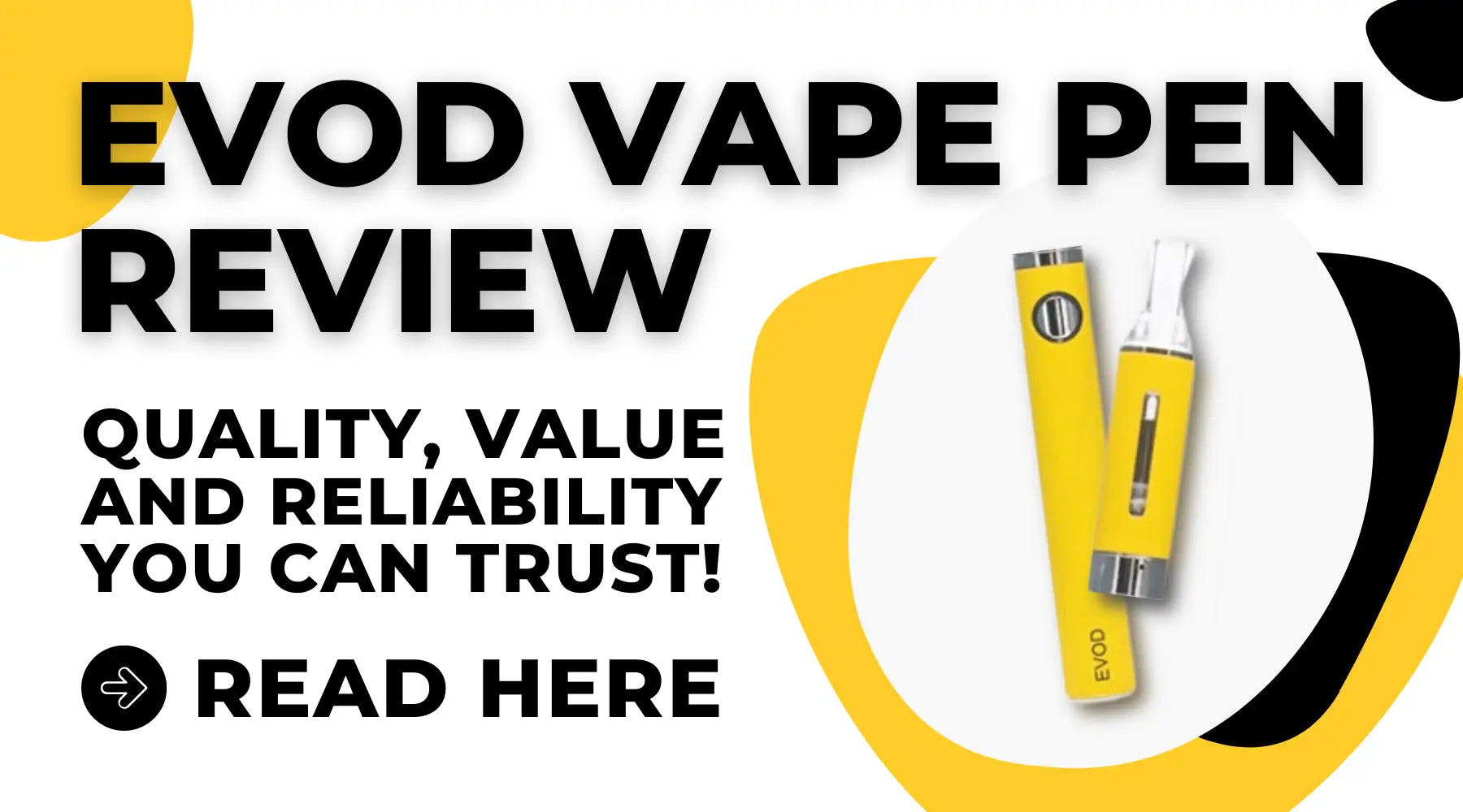 Yellow EVOD vape pen with battery and clearomizer for £10 nic salt and 50ml e-liquids