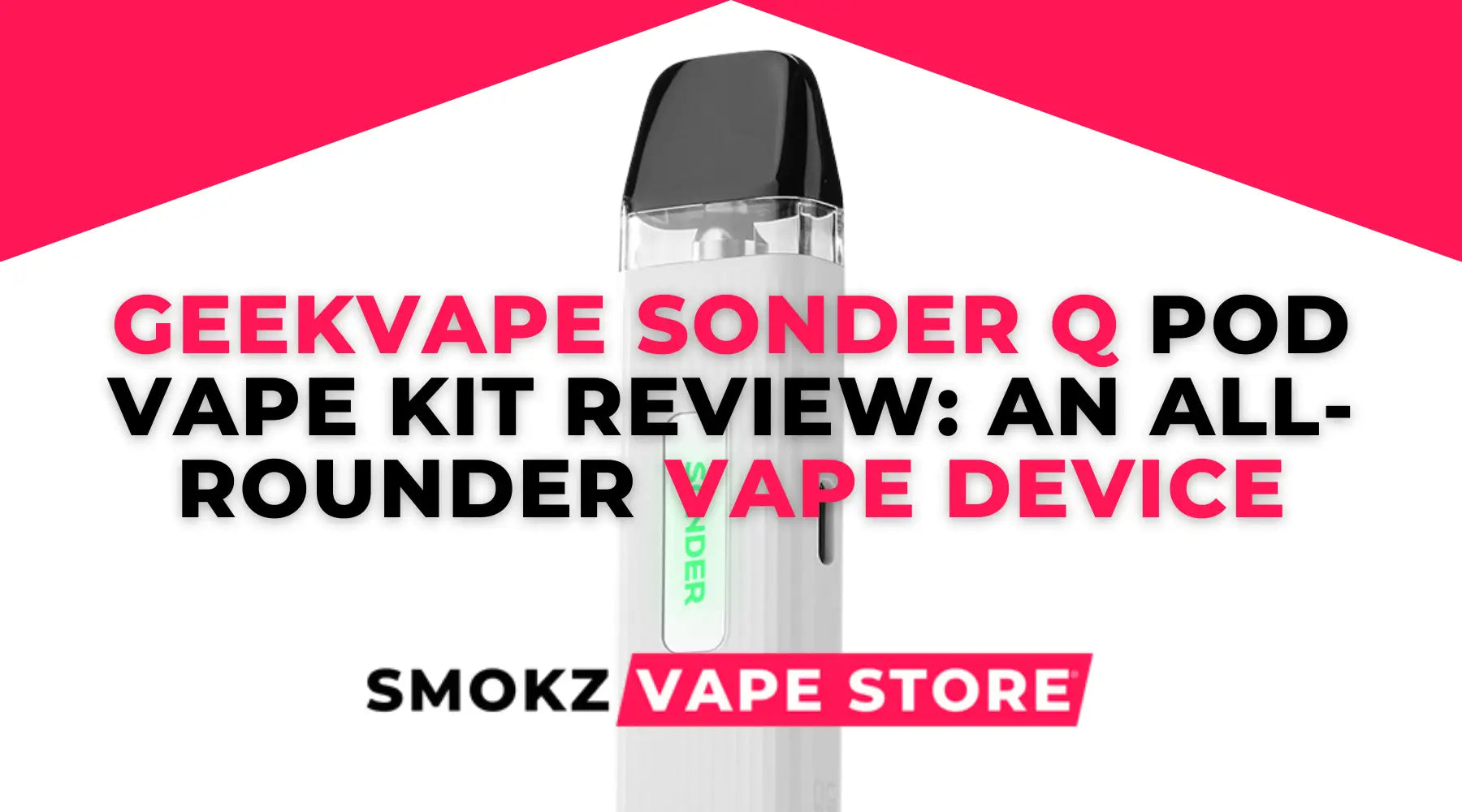 Sleek white Geekvape Sonder Q Pod with black mouthpiece for a delightful vape experience
