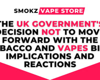 News headline about UK government halting vaping regulation impacting nic salt e-liquids shop