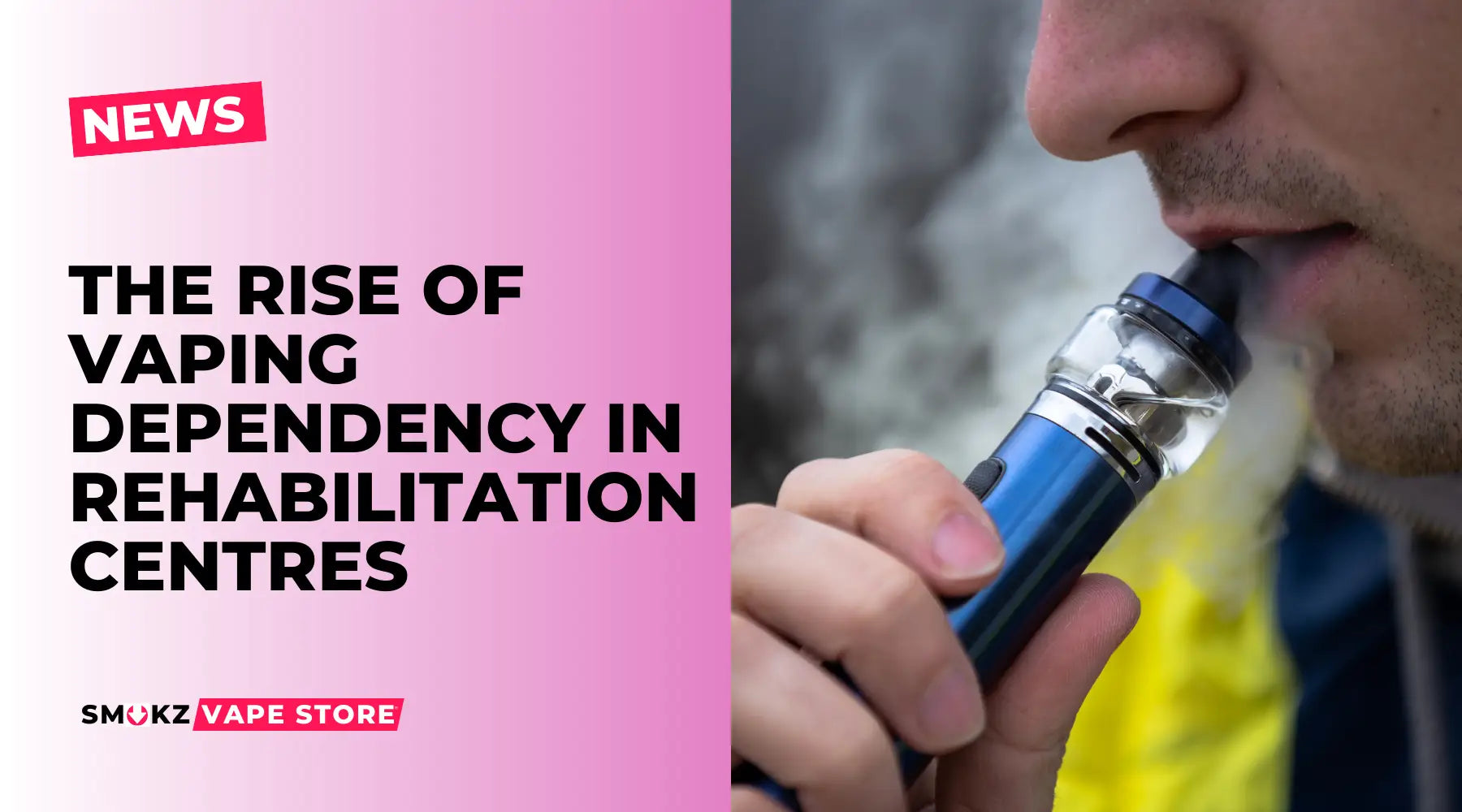 Promotional graphic highlighting vaping addiction issues at rehab centres in 2024