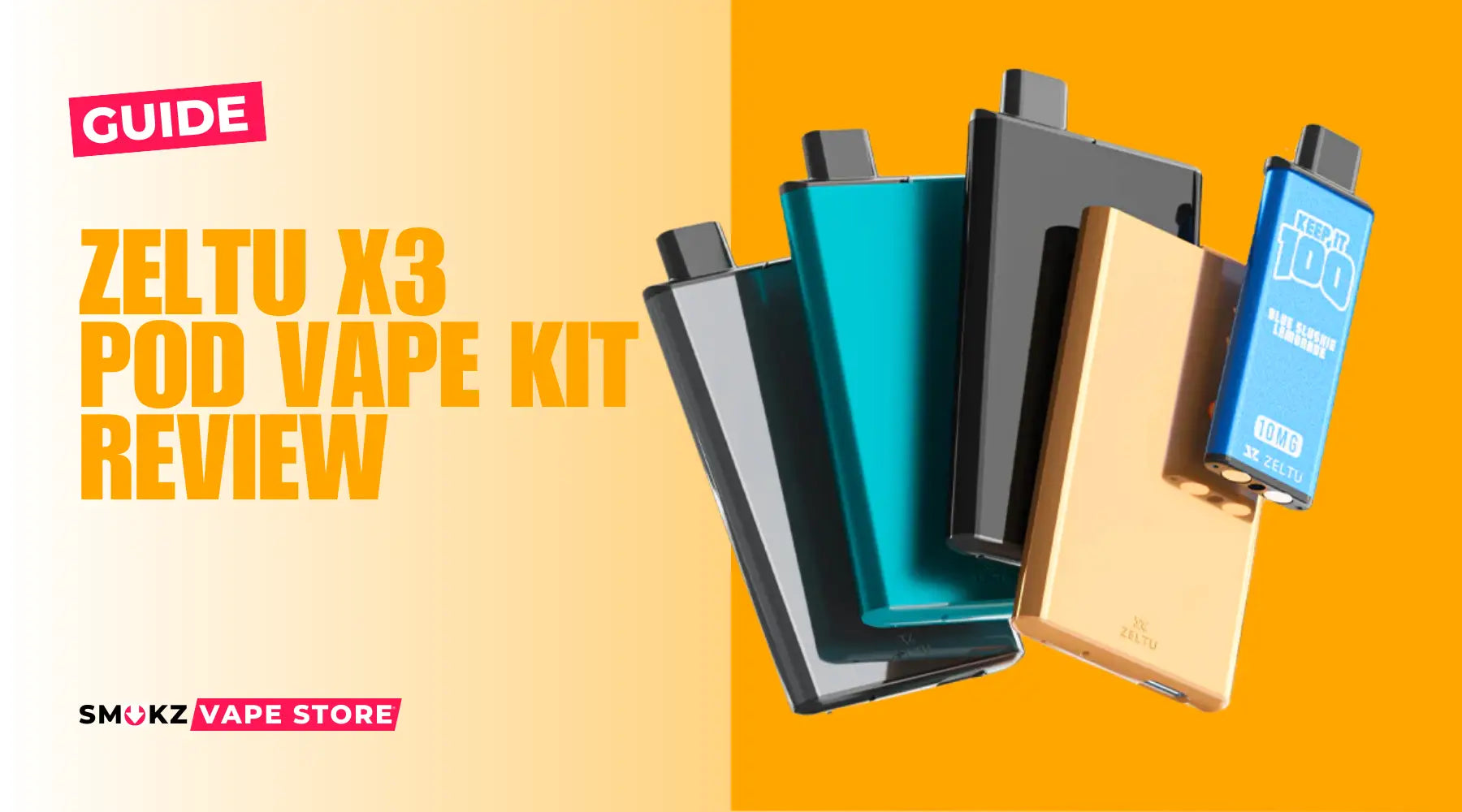 Colorful Zeltu X3 pod devices with sleek rectangular designs for ultra-portable vaping