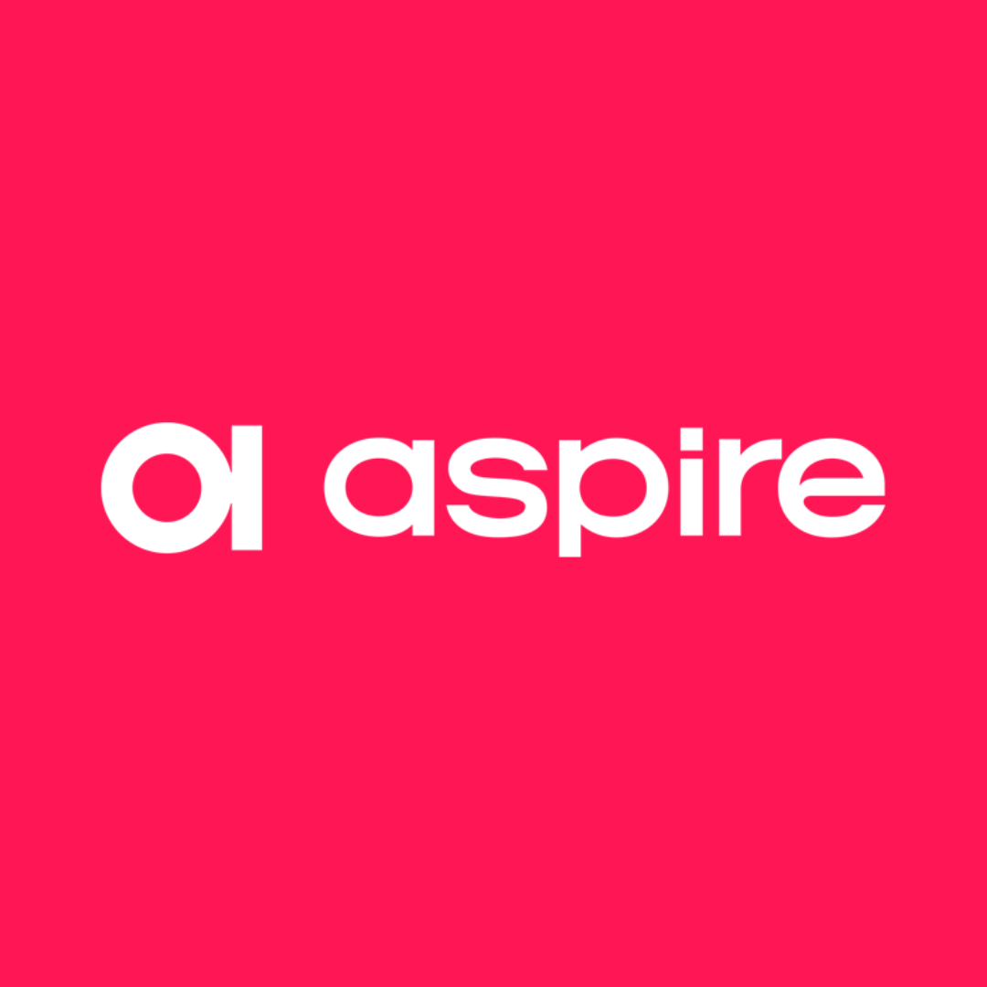 Aspire logo on pink background, representing Aspire Vape UK, the UK's top supplier of genuine vape products.