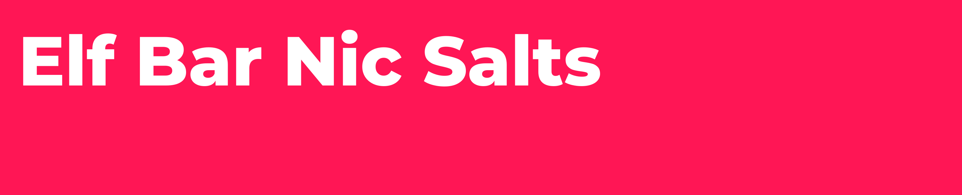 White Elf Bar Nic Salts text on red background in Elf Bar Elfliq Nic Salts e-liquids collection