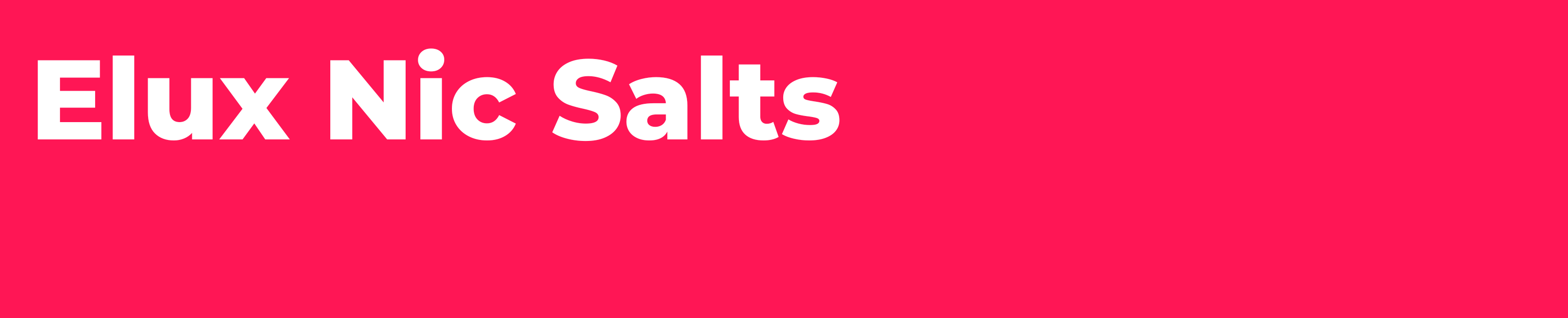 White Elux Nic Salts text on bright pink background for Legend Nic Salts vape deals
