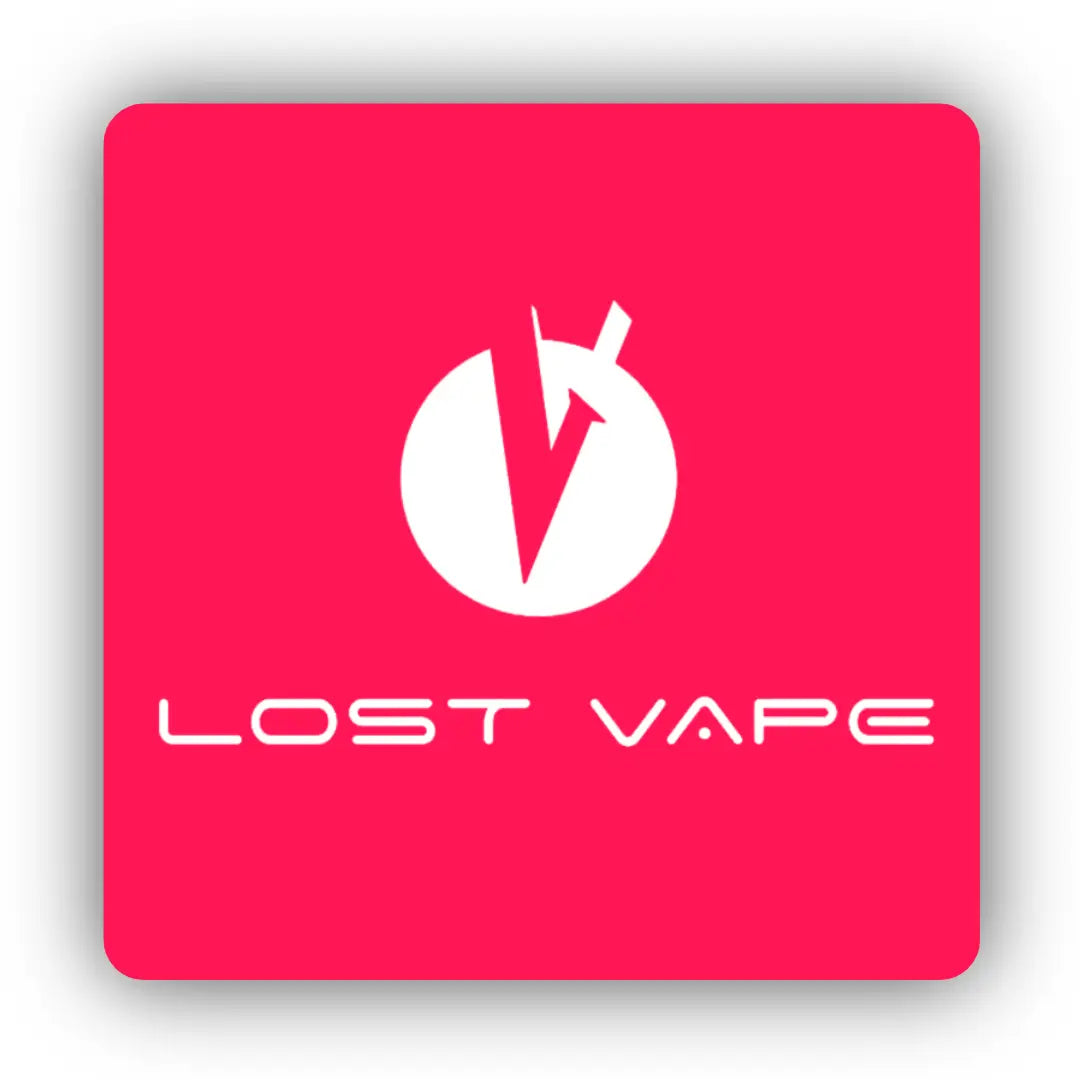 Lost Vape logo on pink square, representing top-quality vape hardware & kits