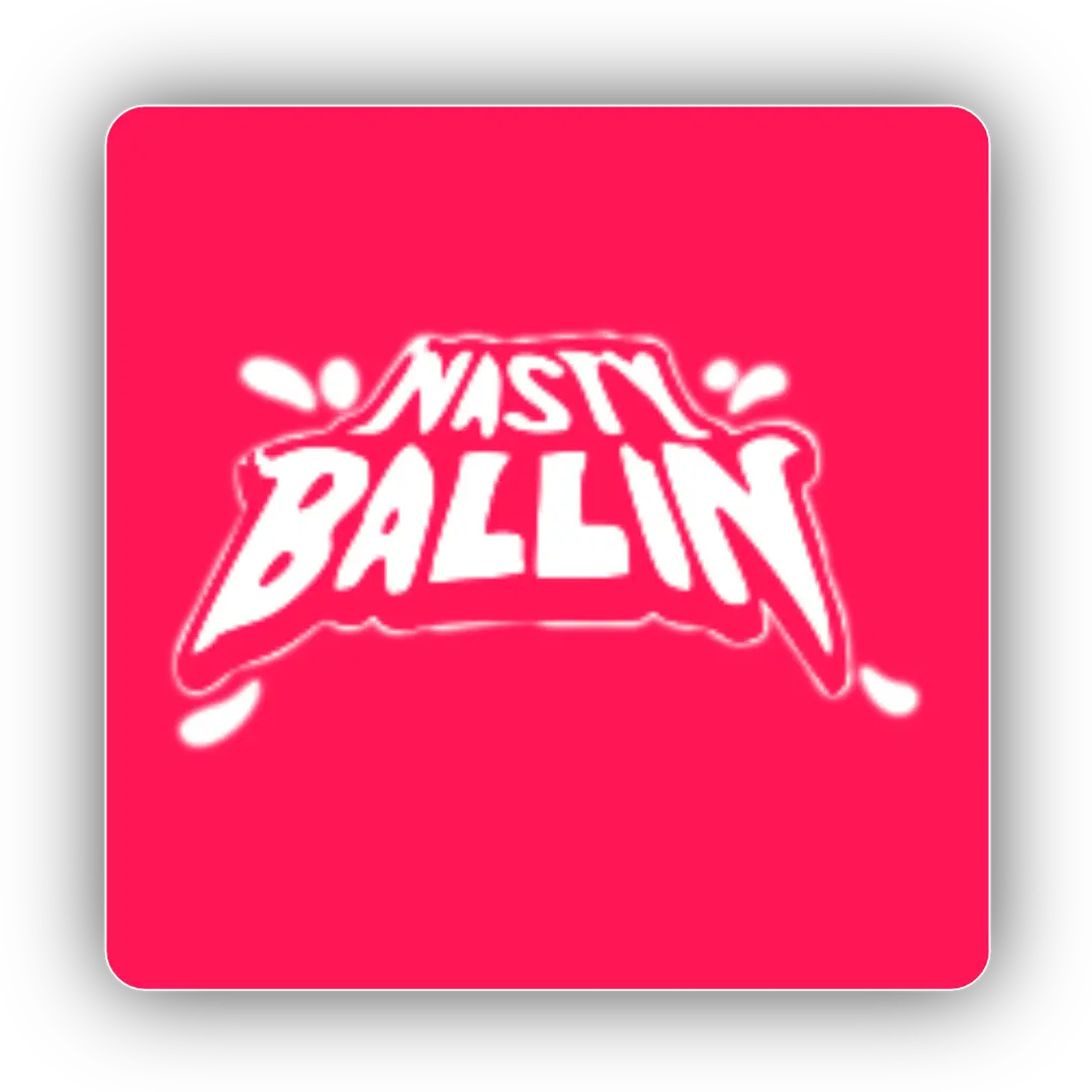 Bright pink Nasty Juice Ballin logo with white text in Nasty Juice Ballin Shortfill E-Liquid collection
