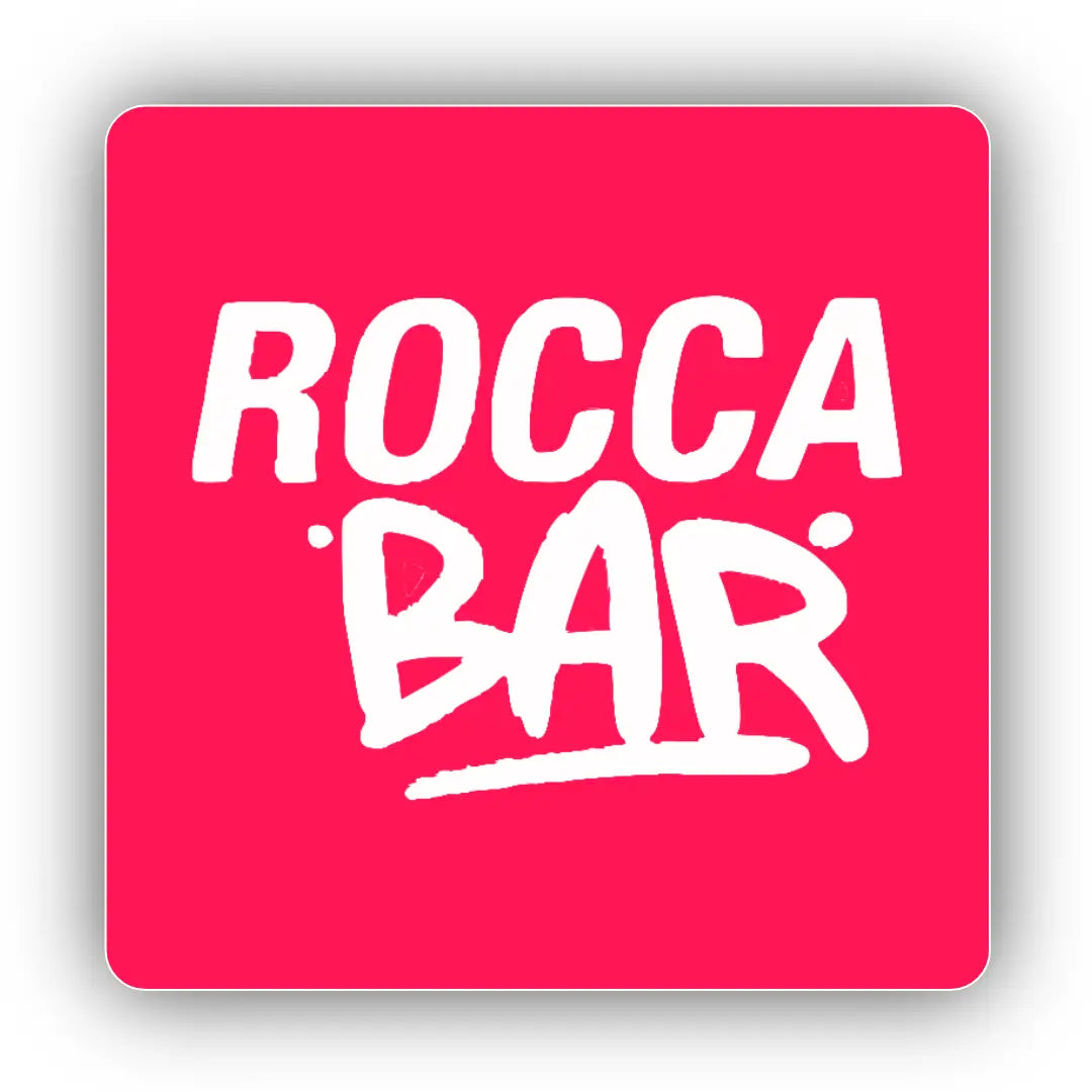 Bright pink Rocca Bar Vape logo with rounded corners for £10 Nic Salt 50ml e-liquids