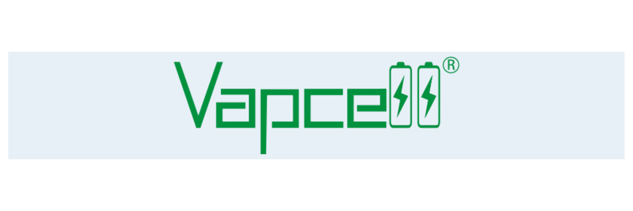 Vapcell logo with battery icons in collection of Vapcell Batteries and Chargers for nic salt and 100ml e-liquids