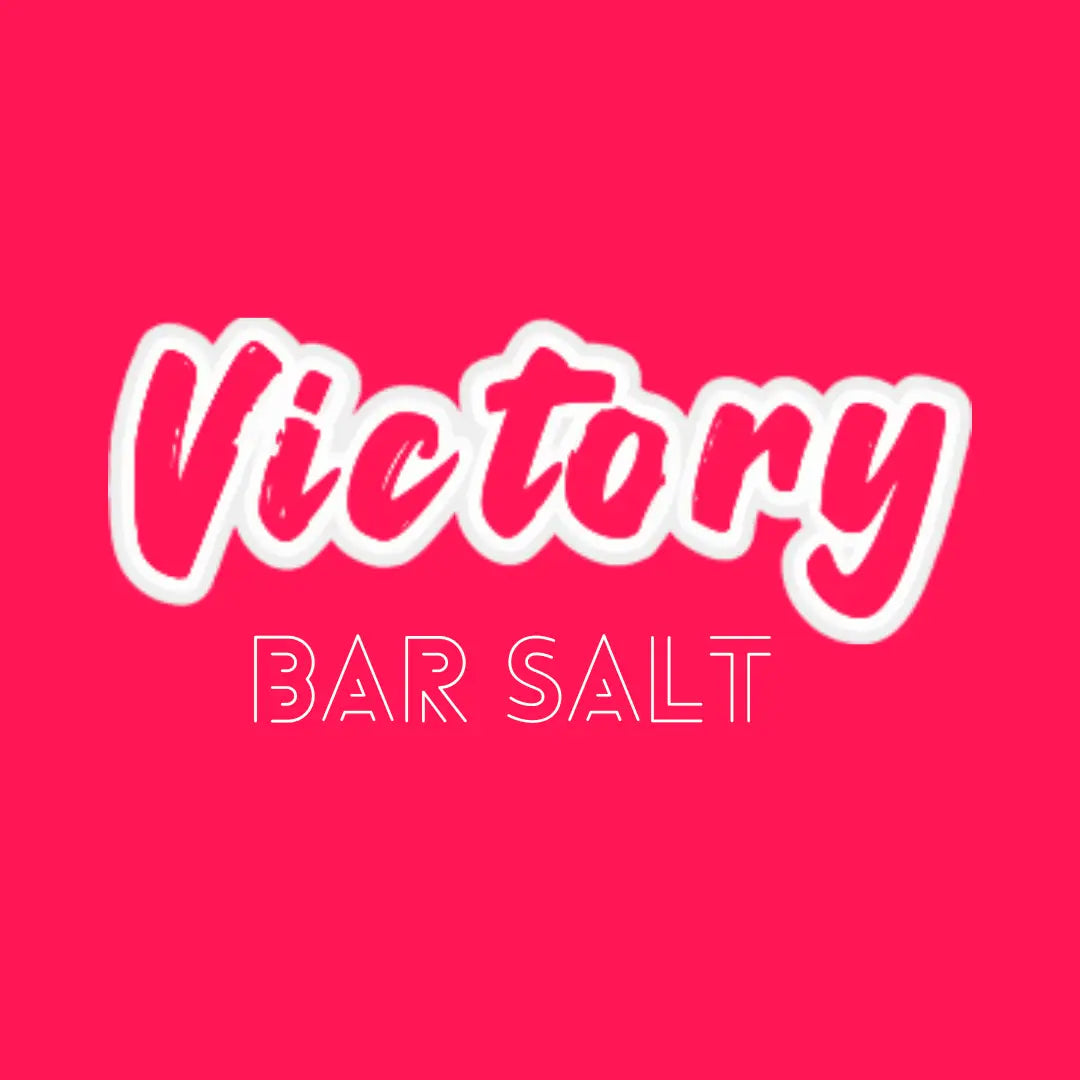 Victory Juice Victory Bar Salt logo featuring blue raspberry ice and kiwi passion fruit flavors