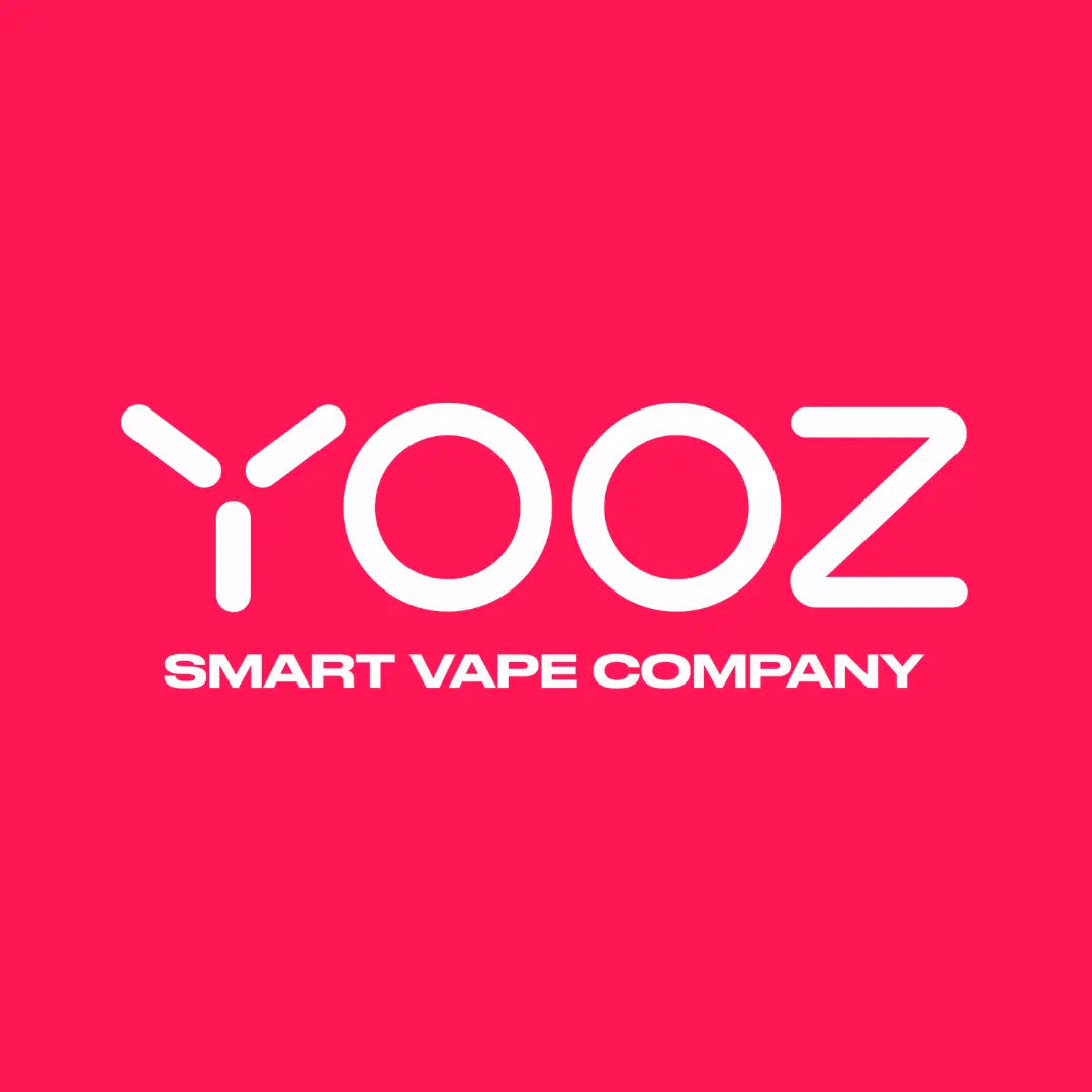 Vibrant pink background with YOOZ smart vape branding and stylized text for collection