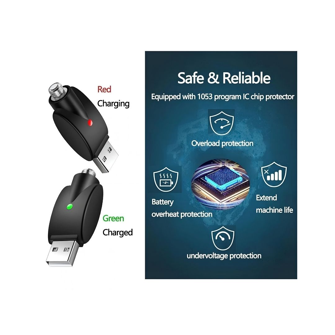 510 Threaded USB Vape Battery Charger Cable with LED Indicator pic 3 