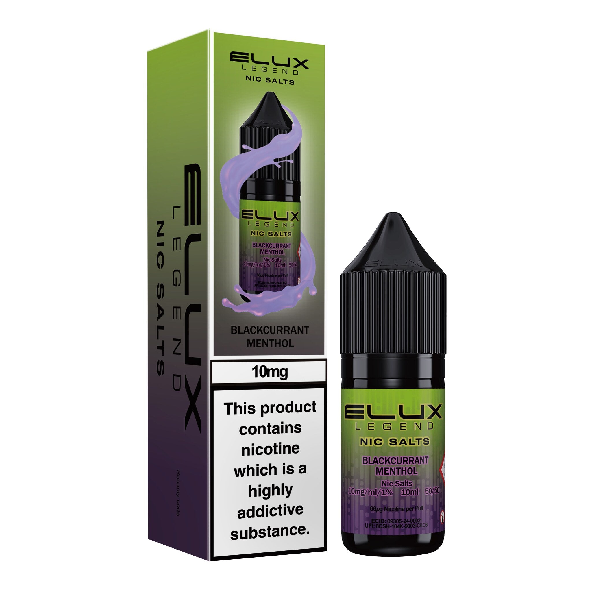 Elux Legend Blackcurrant Menthol Nic Salt E-Liquid 10ml