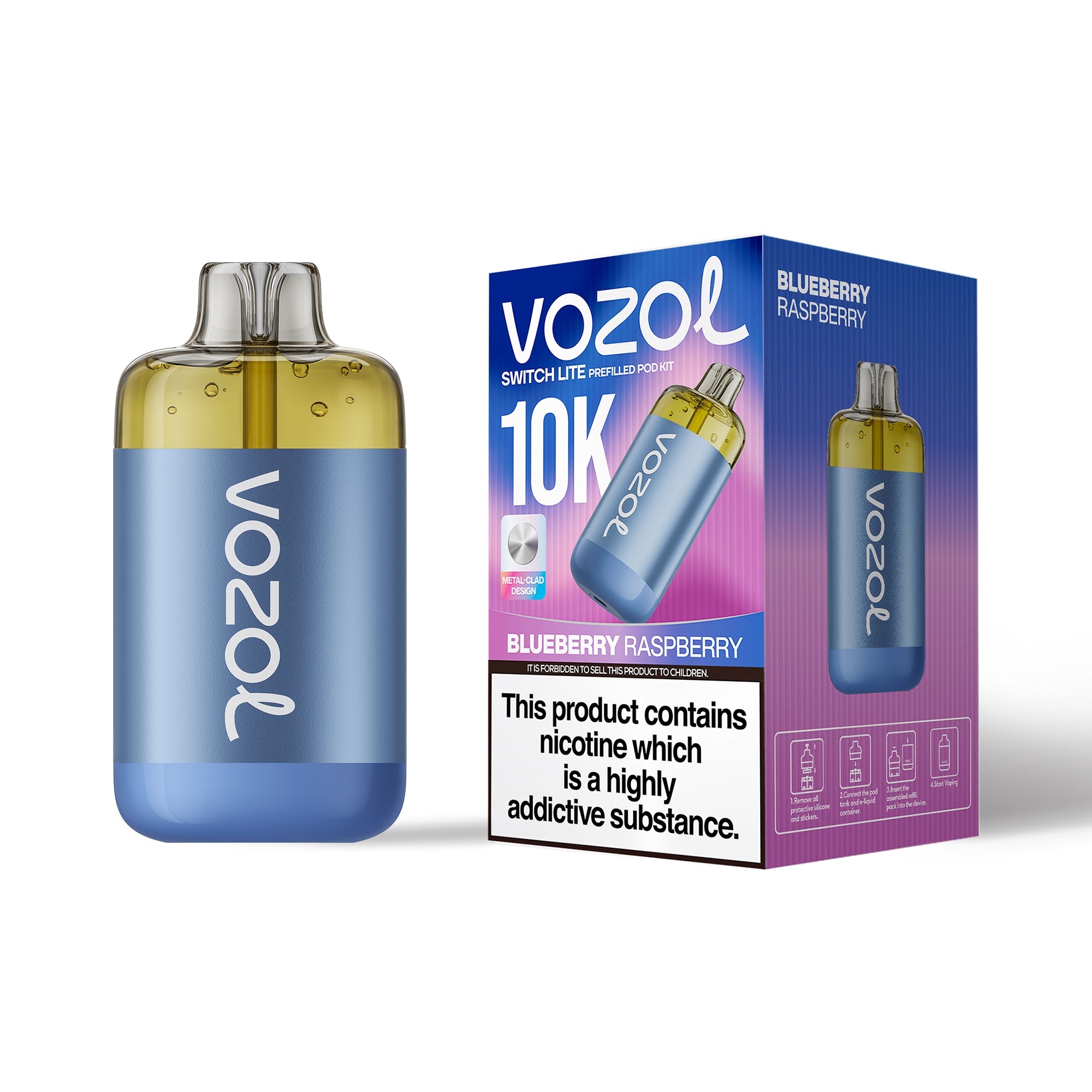 Vozol 10k Switch Lite Prefilled Pod Kit Blueberry Raspberry
