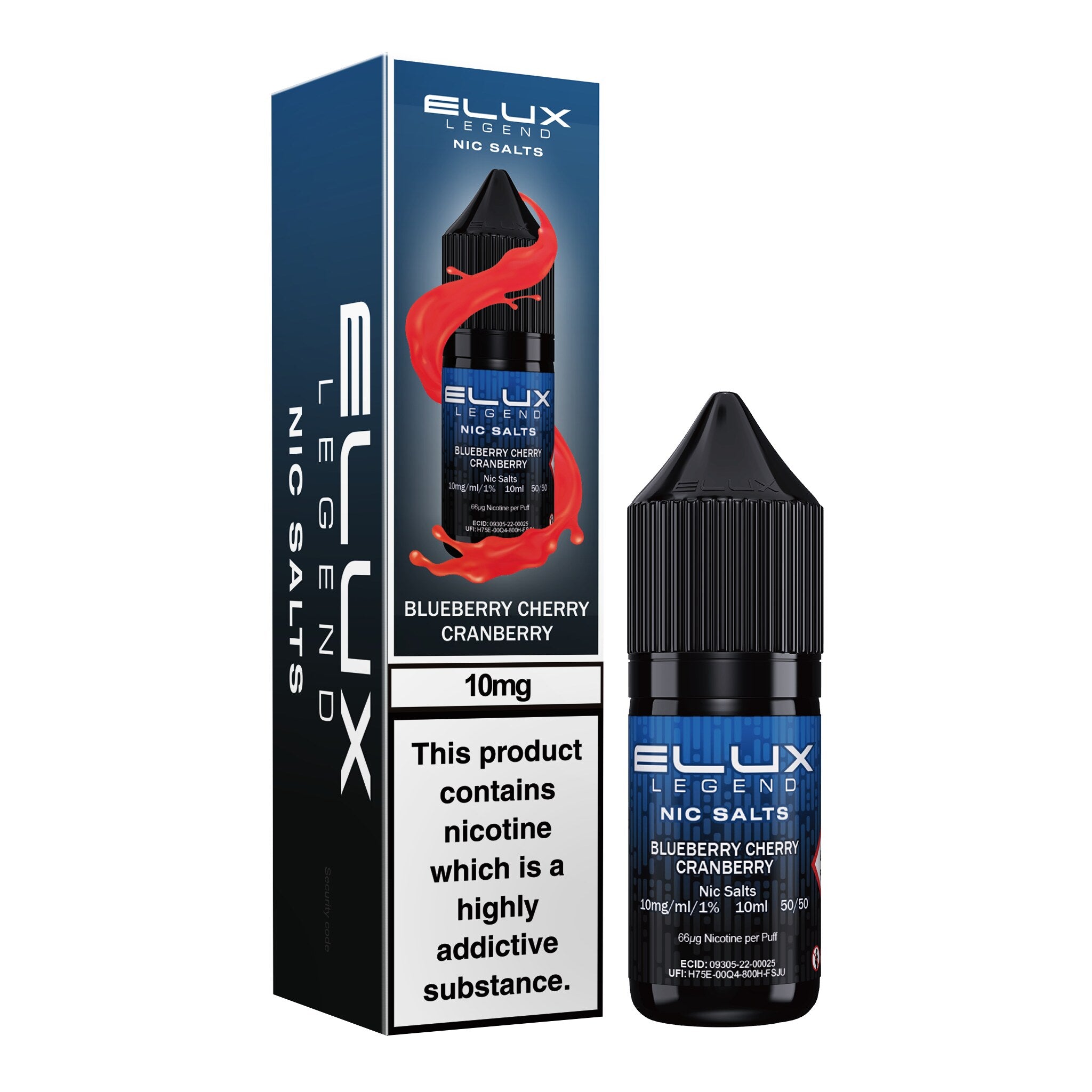 Elux Legend Blueberry Cherry Cranberry Nic Salt E-Liquid 10ml