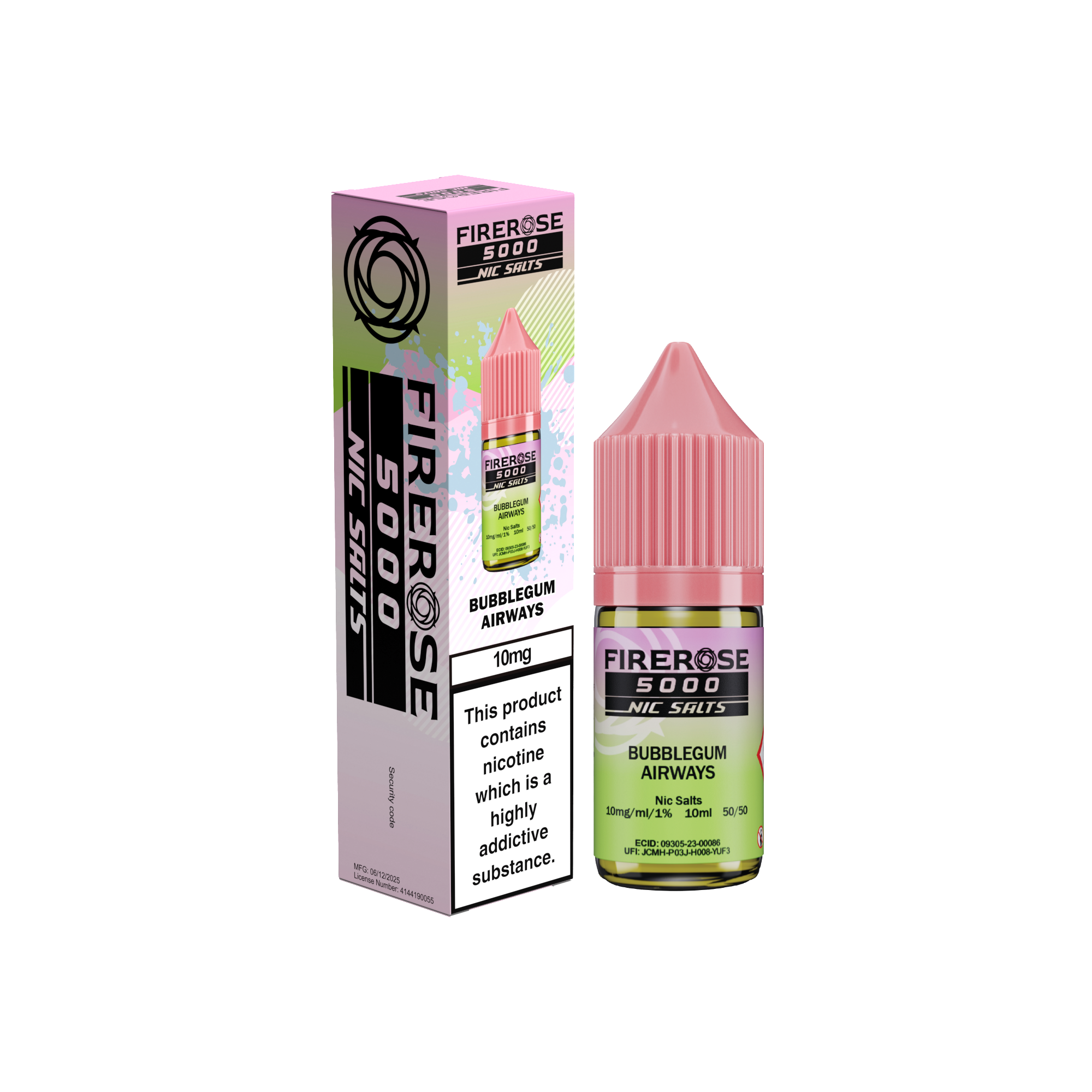 Firerose 5000 Bubblegum Airways Nic Salt E-Liquid