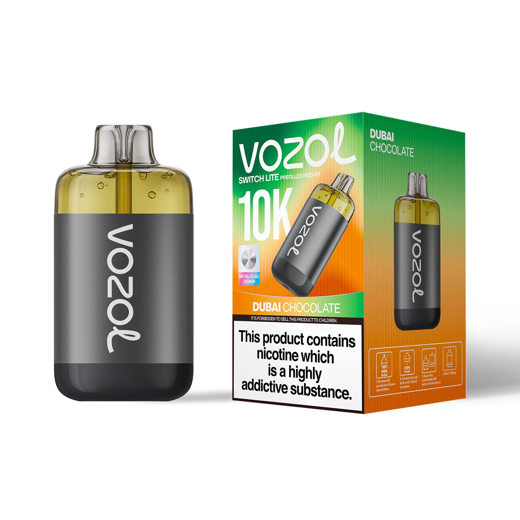 Vozol 10k Switch Lite Prefilled Pod Kit Dubai Chocolate