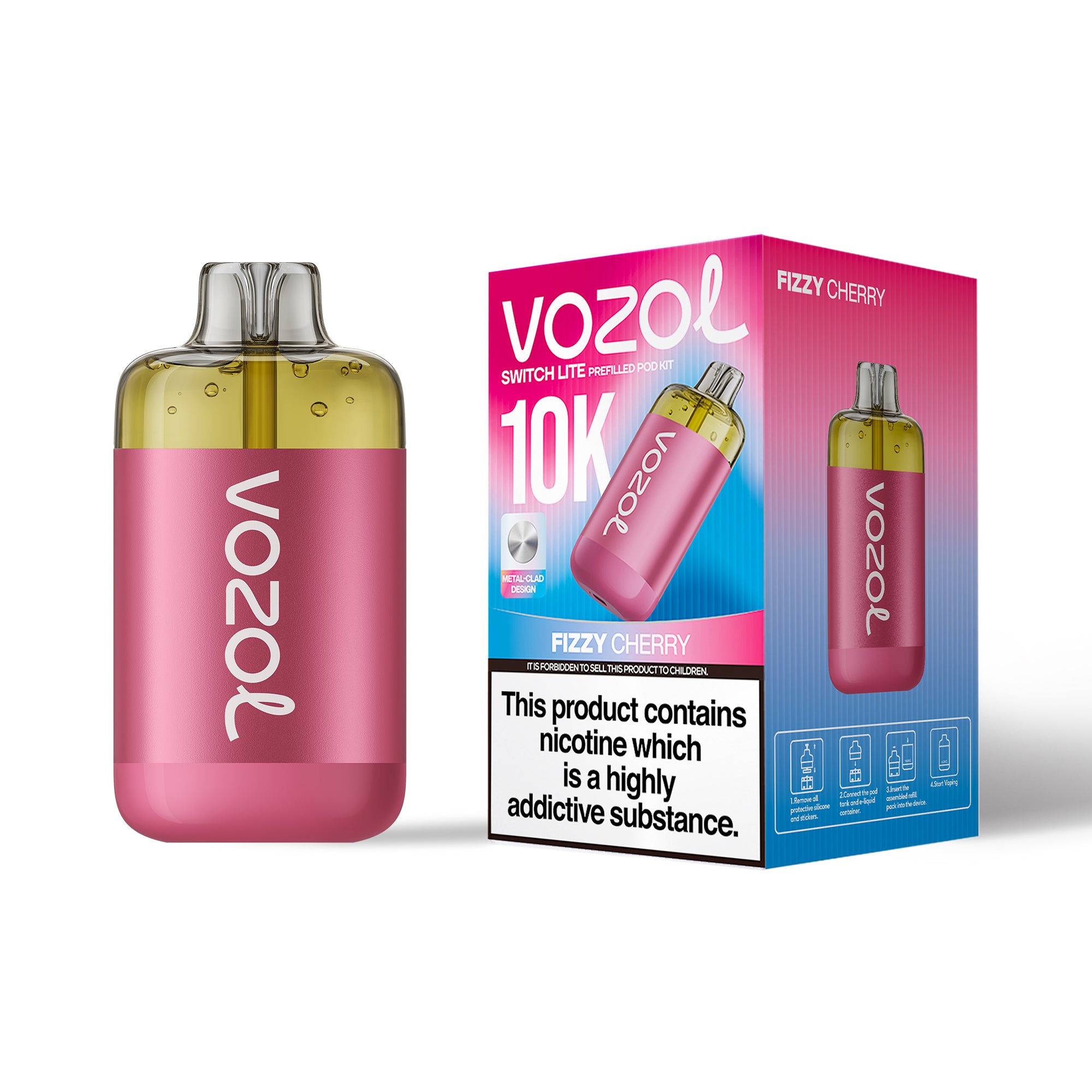Vozol 10k Switch Lite Prefilled Pod Kit Fizzy Cherry