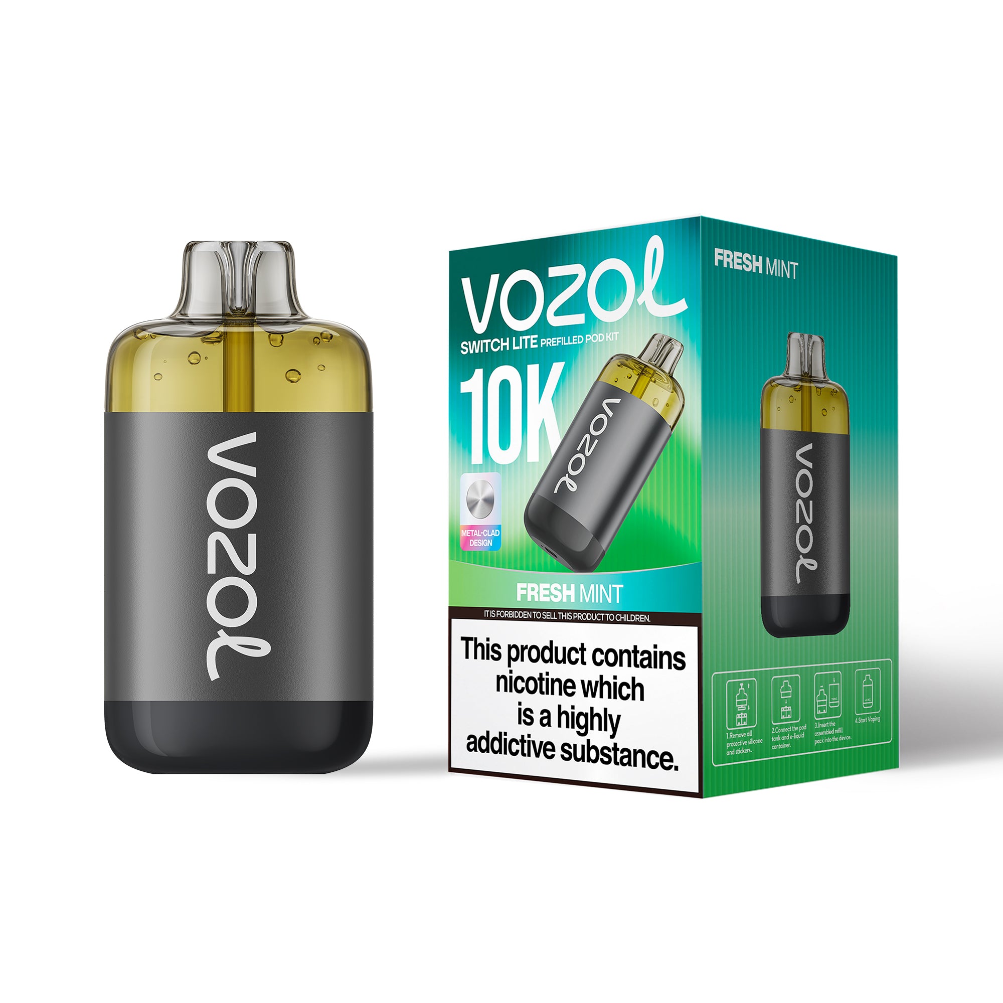 Vozol 10k Switch Lite Prefilled Pod Kit Fresh Mint