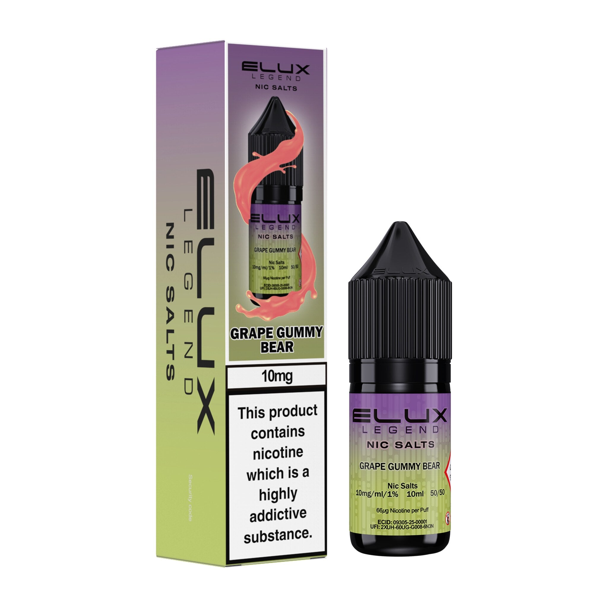 Elux Legend Grape Gummy Bear Nic Salt E-Liquid 10ml