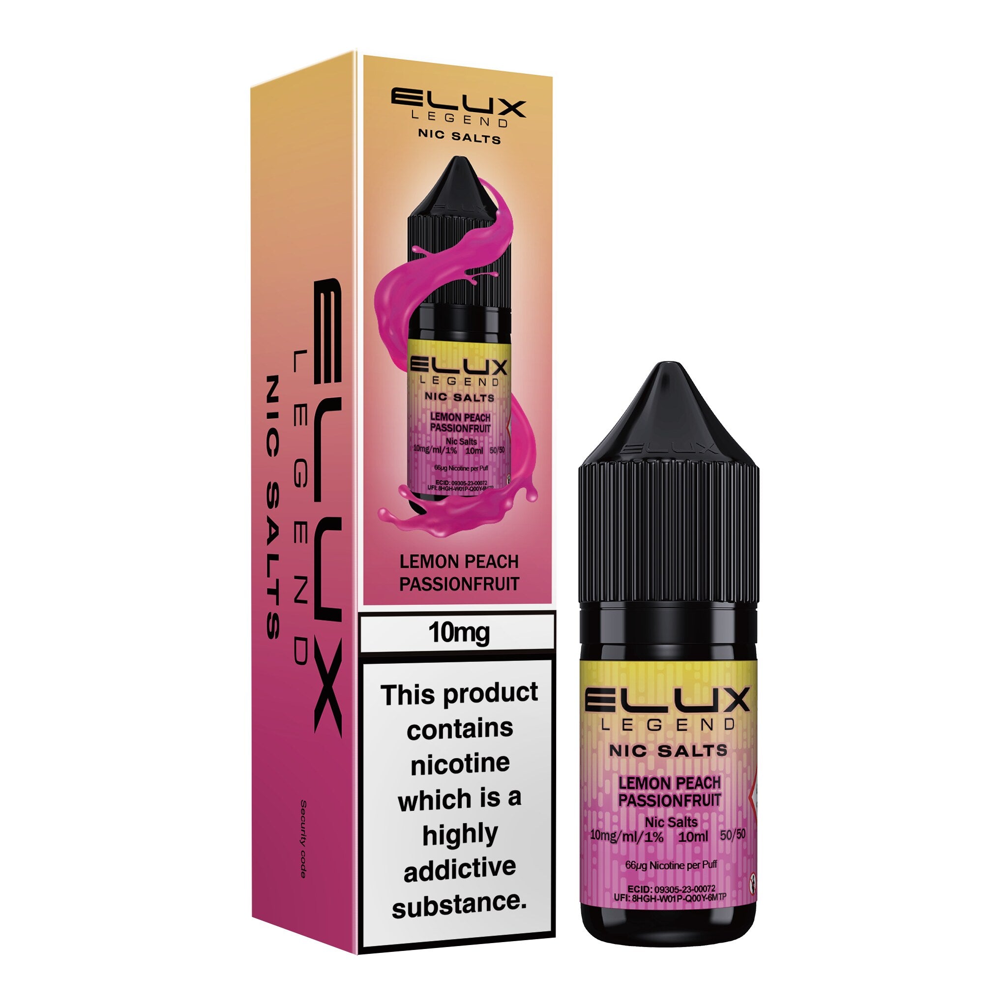 Elux Legend Lemon Peach Passionfruit Nic Salt E-Liquid 10ml