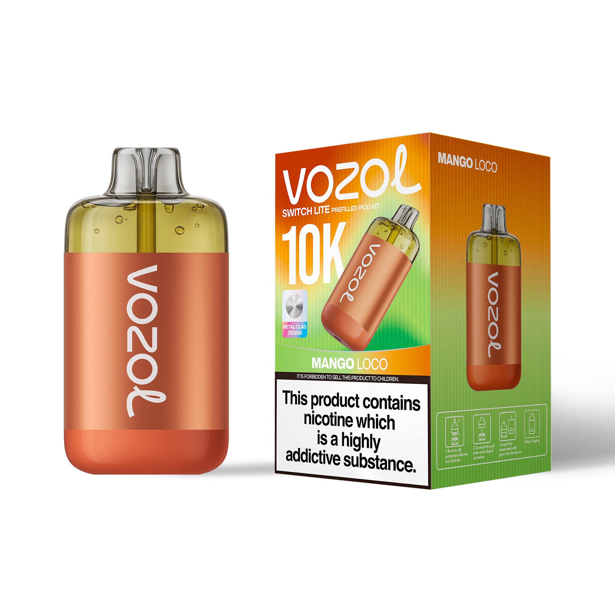 Vozol 10k Switch Lite Prefilled Pod Kit Mango Loco