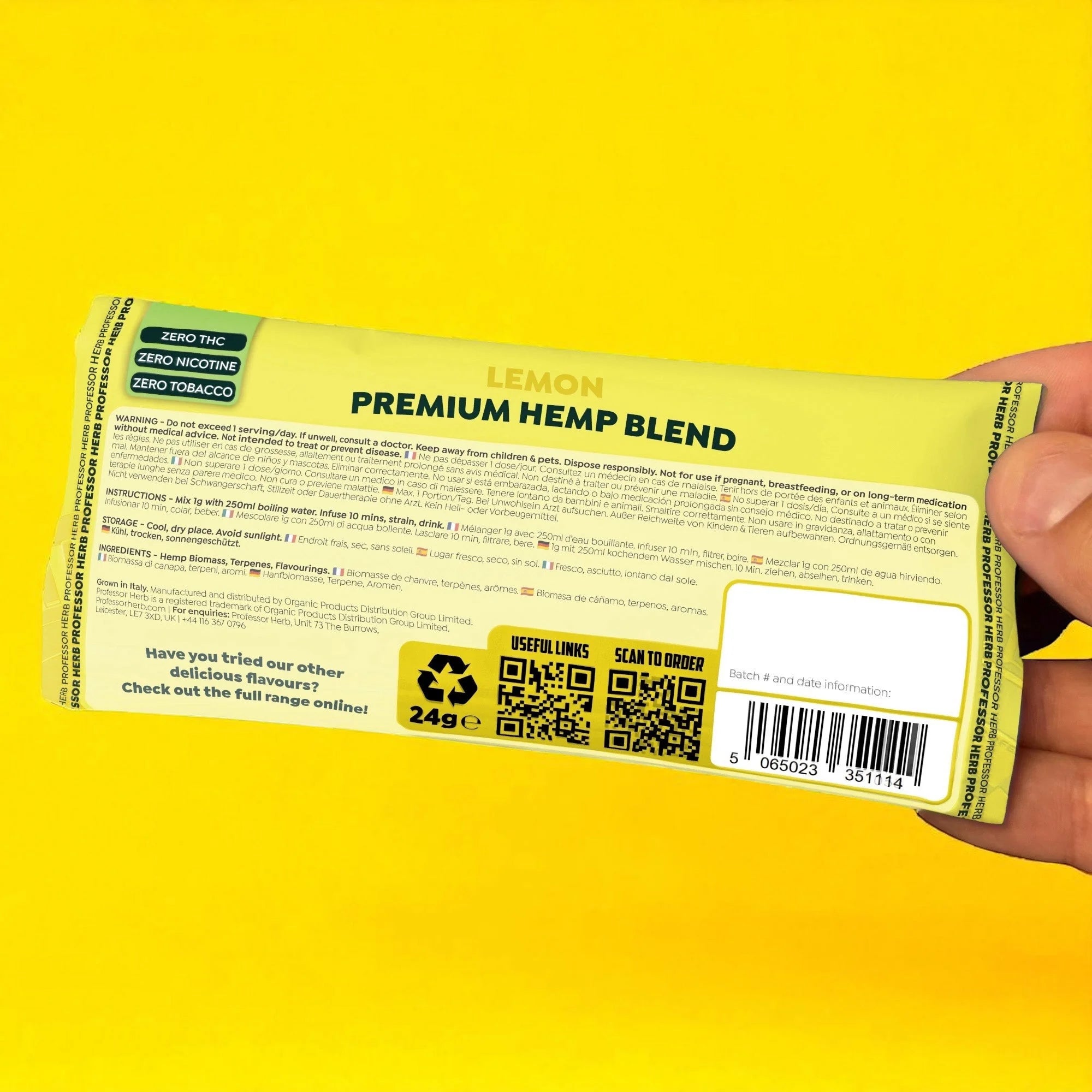 Professor Herb Premium Hemp Blend Lemon