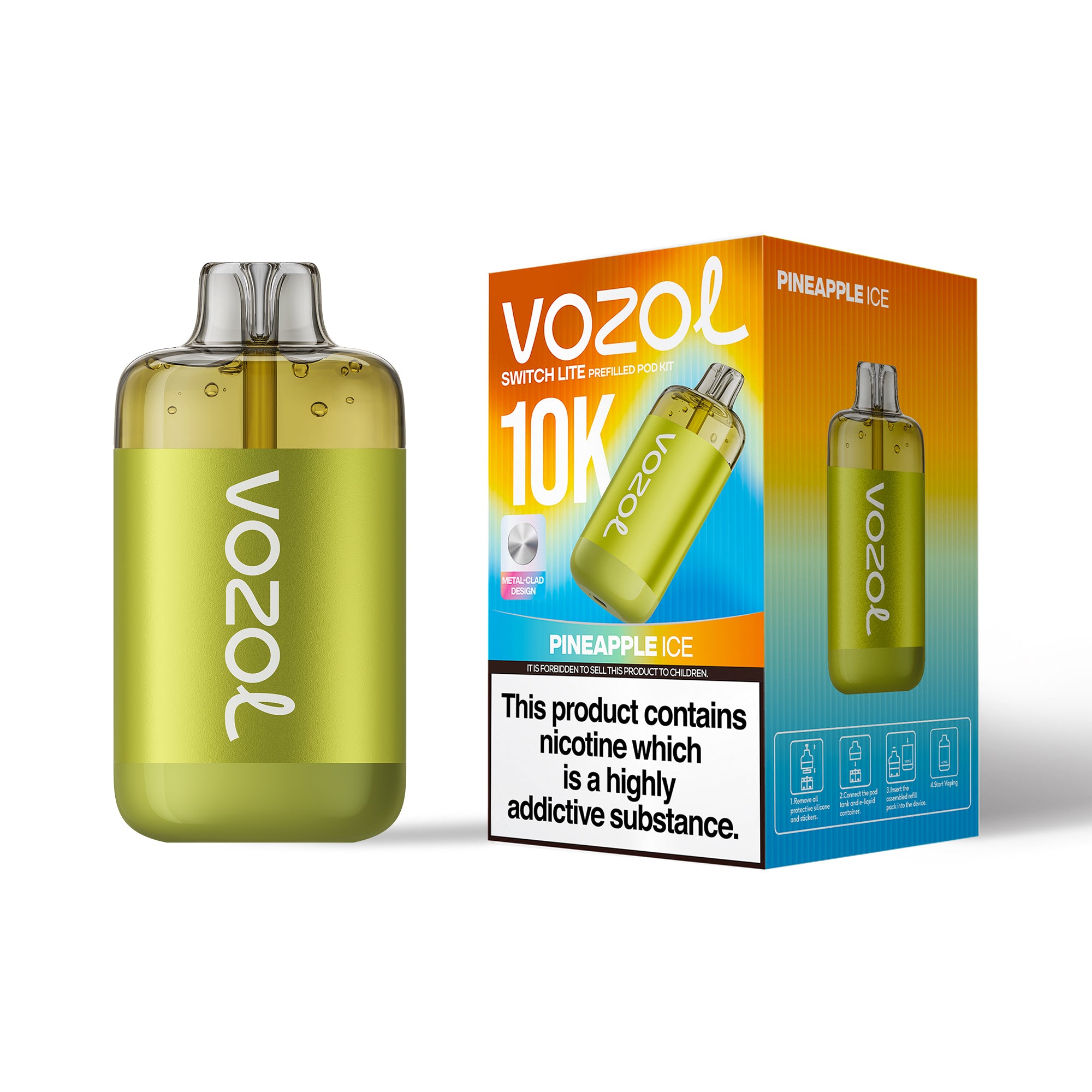 Vozol 10k Switch Lite Prefilled Pod Kit Pineapple Ice