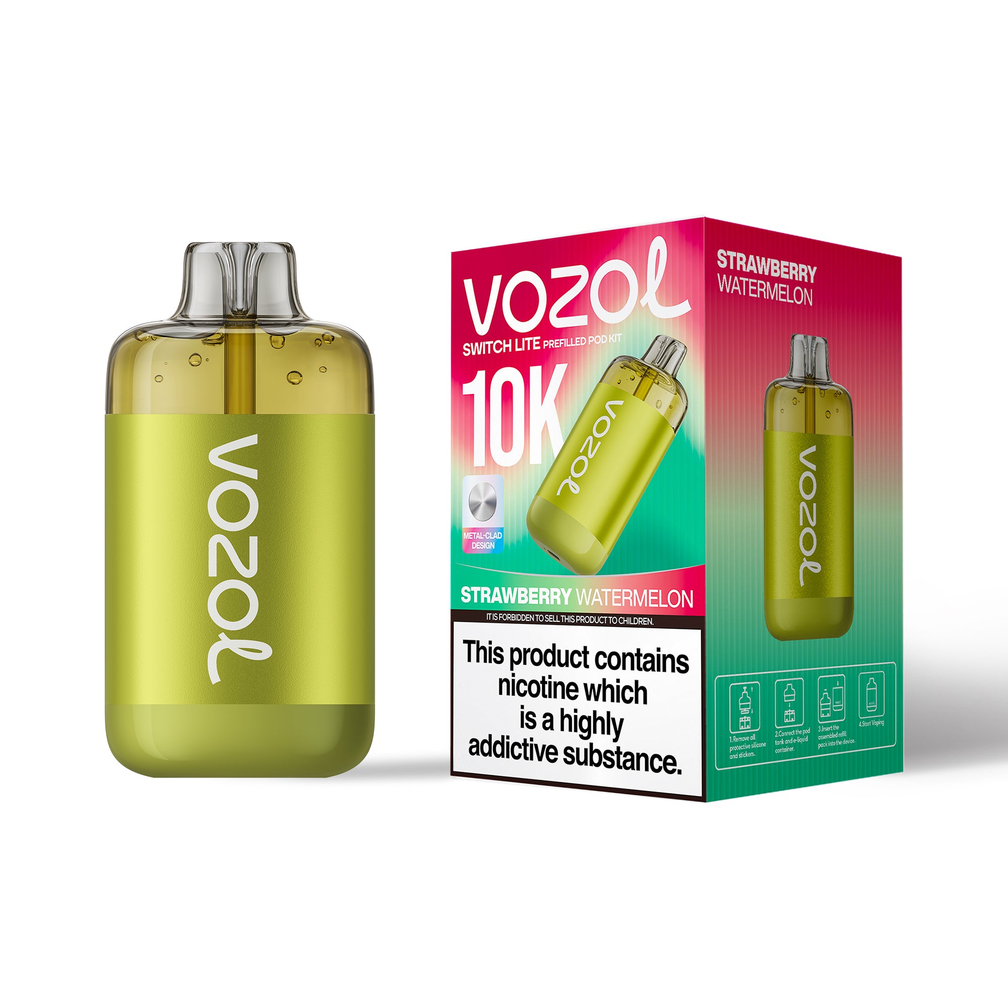 Vozol 10k Switch Lite Prefilled Pod Kit Strawberry Watermelon