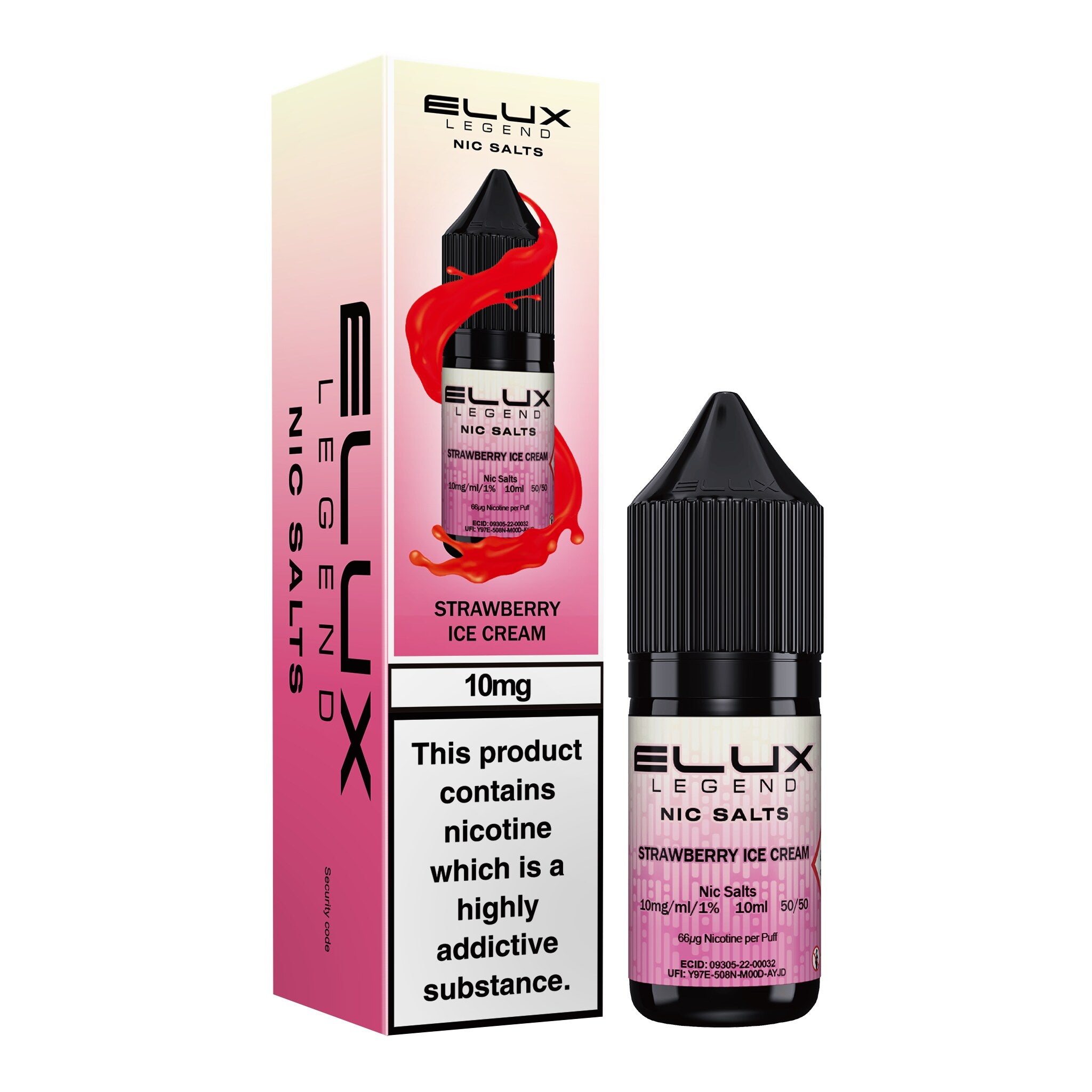 Elux Legend Strawberry Ice Cream Nic Salt E-Liquid 10ml