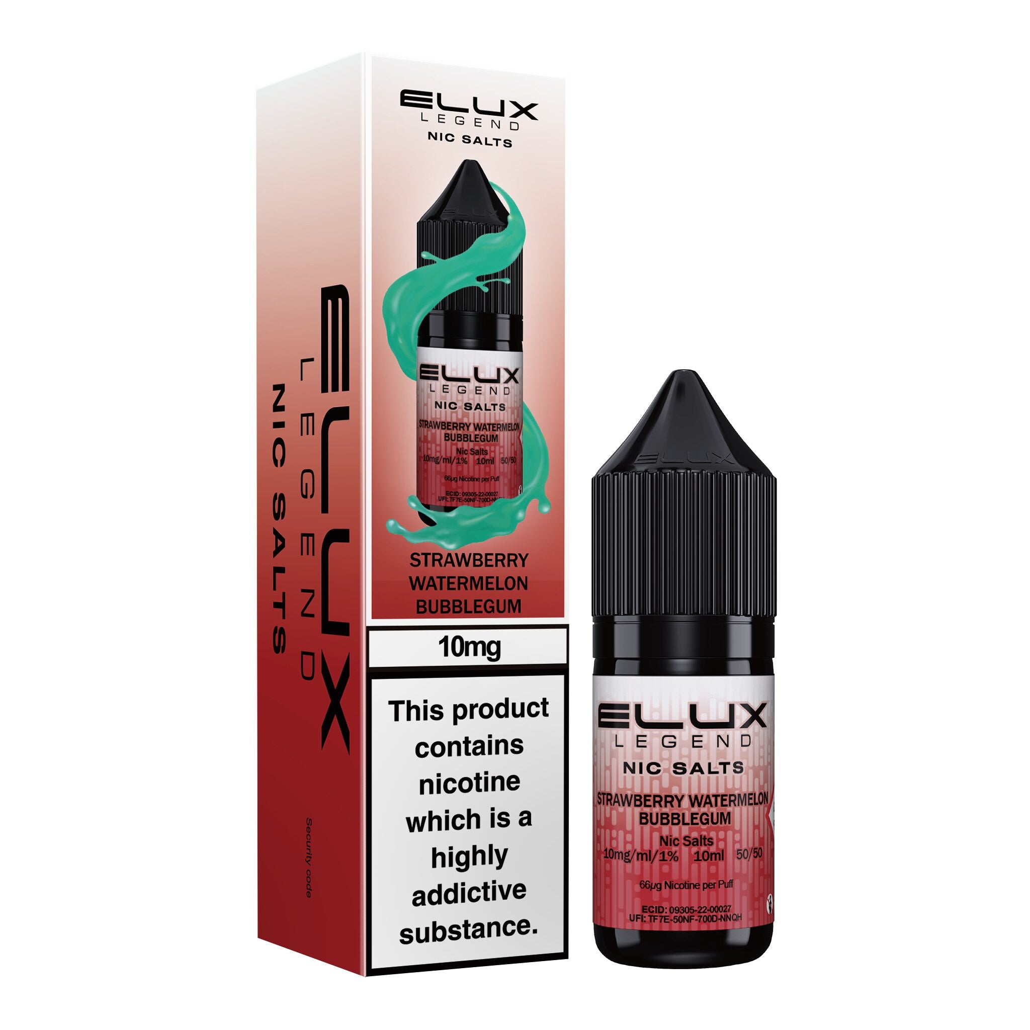 Elux Legend Strawberry Watermelon Bubblegum Nic Salt E-Liquid 10ml
