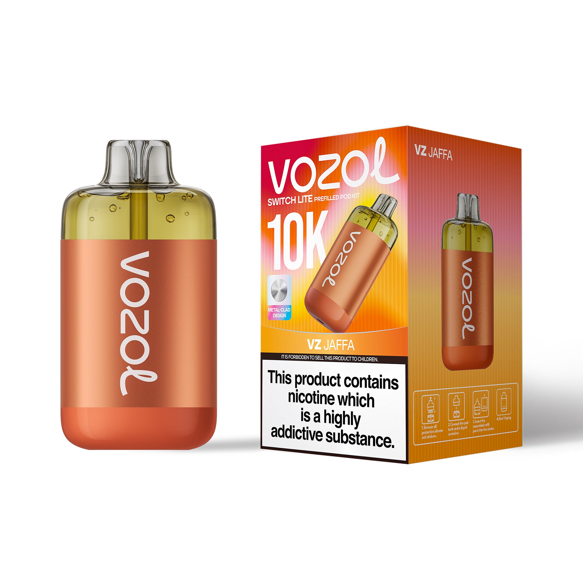 Vozol 10k Switch Lite Prefilled Pod Kit VZ Jaffa Cake