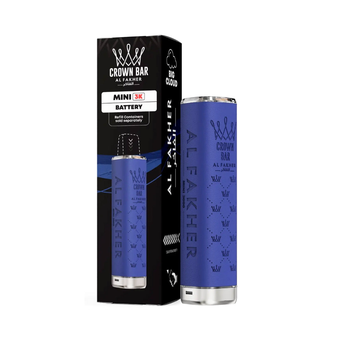 Al Fakher Crown Bar Mini 3K Battery Device Tile Blue.