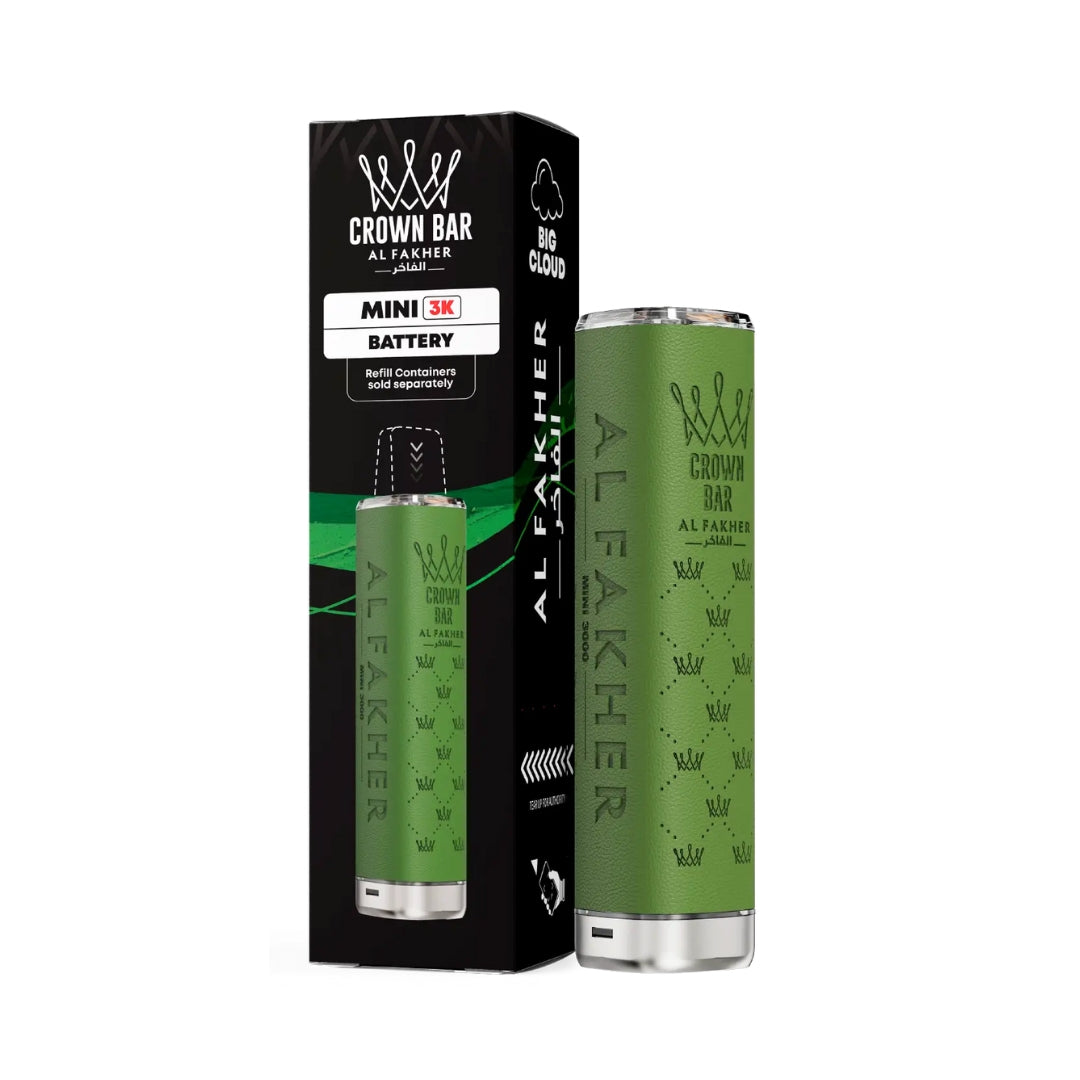 Al Fakher Crown Bar Mini 3K Battery Device Tile Green.