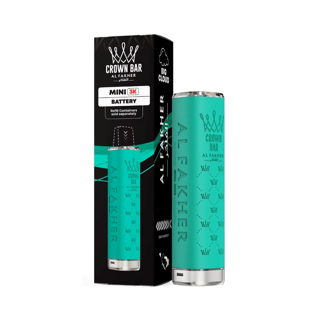 Al Fakher Crown Bar Mini 3K Battery Device Tile Teal.